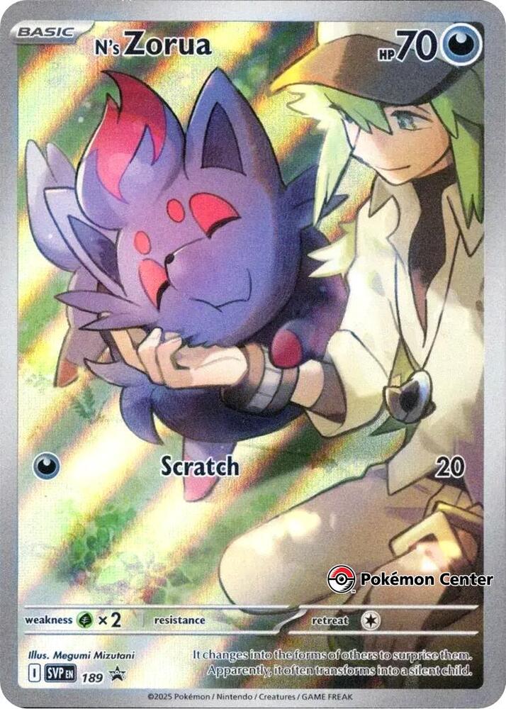 pokémon center exclusive promo cards N's Zorua - 189 (Pokemon Exclusive) Cards can show a ONE PIECE CARD GAME Register Now!:SUN 9/27/2026 @ 12:15p-4:30p Age_10
