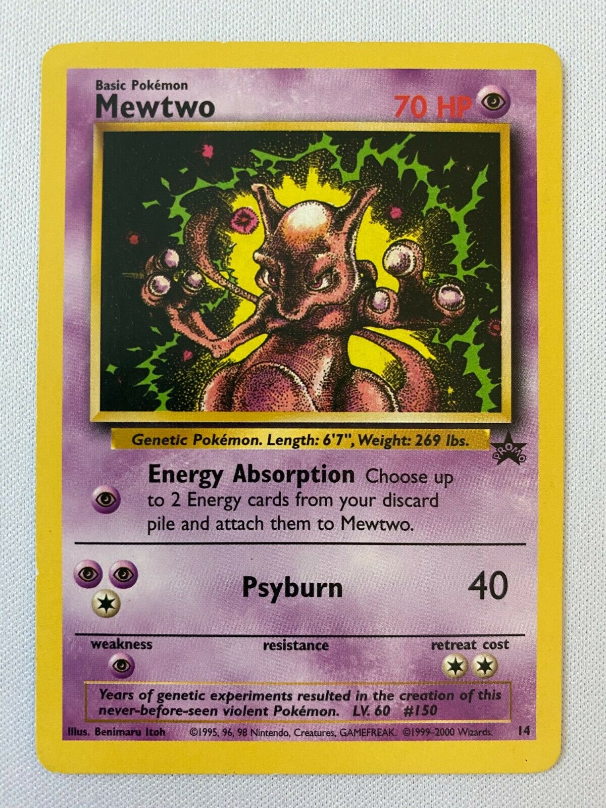 Mewtwo 14 Black Star Promo Rare Pokemon Card Near Mint Mewtwo 14 Black Star Promo Rare Pokemon Card Near Mint