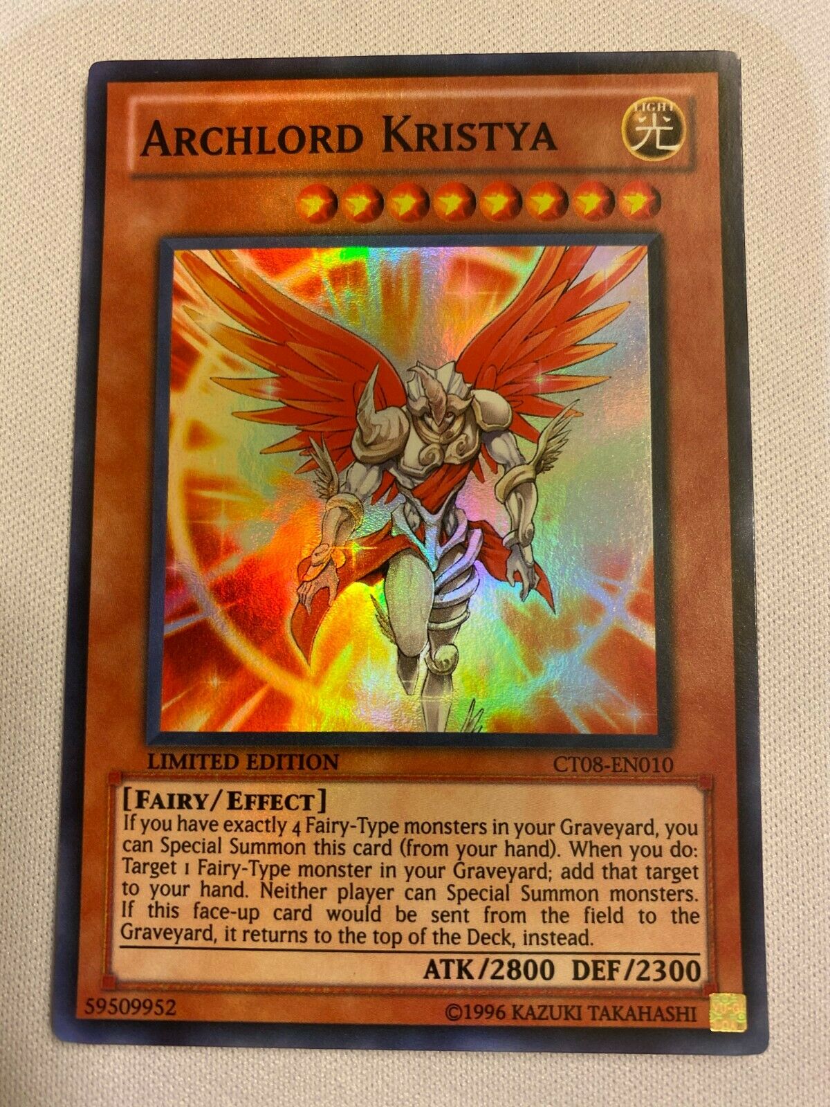 Yugioh Archlord Kristya CT08-EN010 Limited Edition Super Rare Near Min