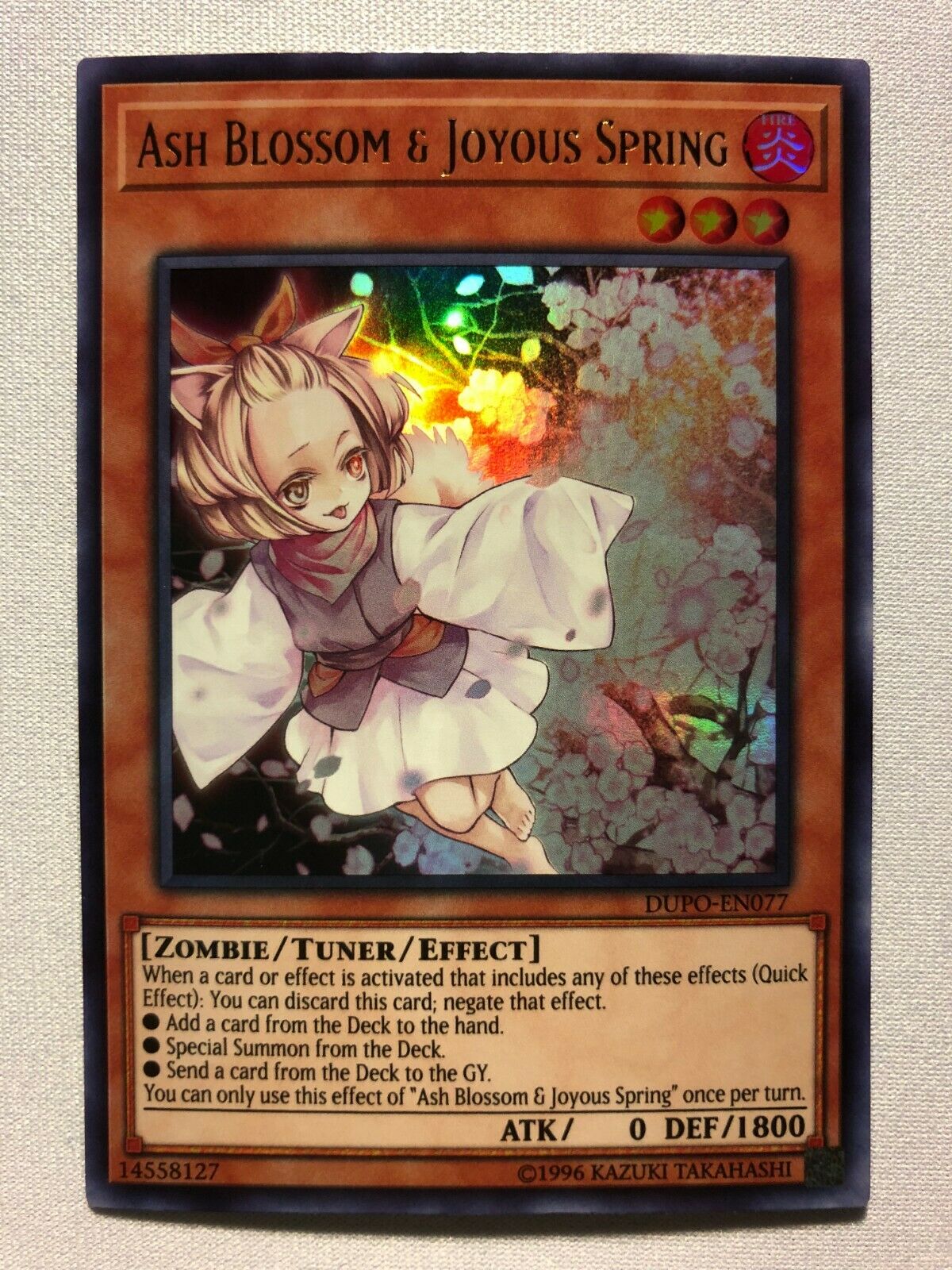 yugioh card ash blossom Yugioh Ash Blossom & Joyous Spring DUPO-EN077 Ultra Rare Unlimited Nea