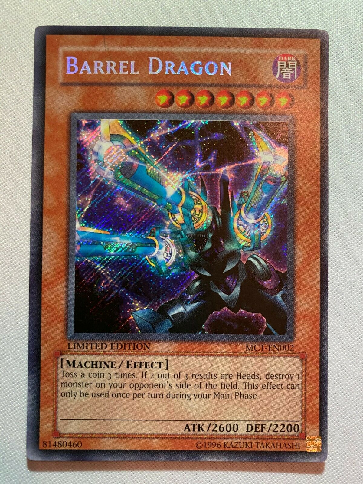 yugioh card barrel dragon Yugioh Barrel Dragon MC1-EN002 Limited Edition Secret Rare Excellent N