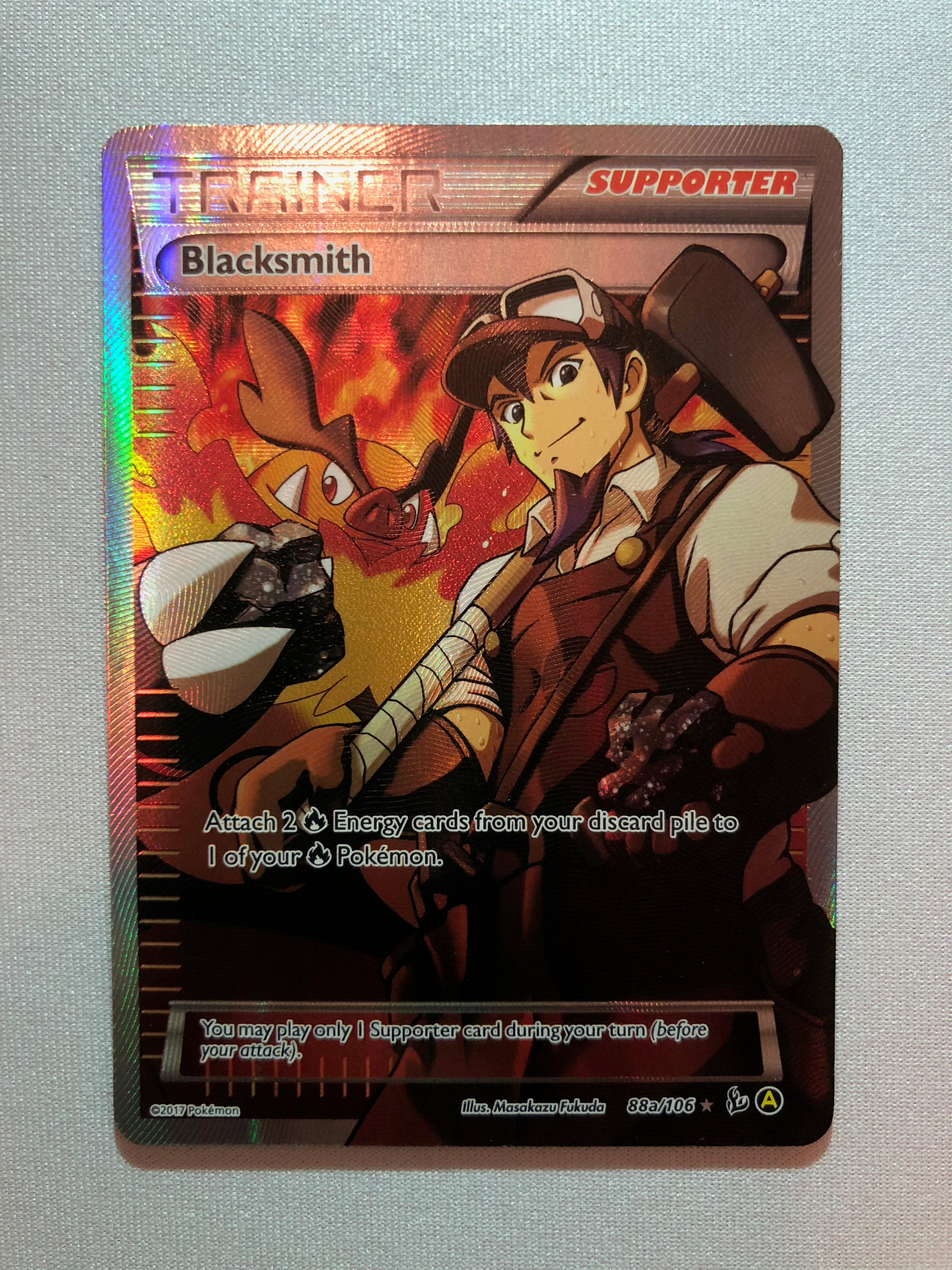blacksmith pokemon card Blacksmith 88a/106 Holo Rare Pokemon Card Near Mint