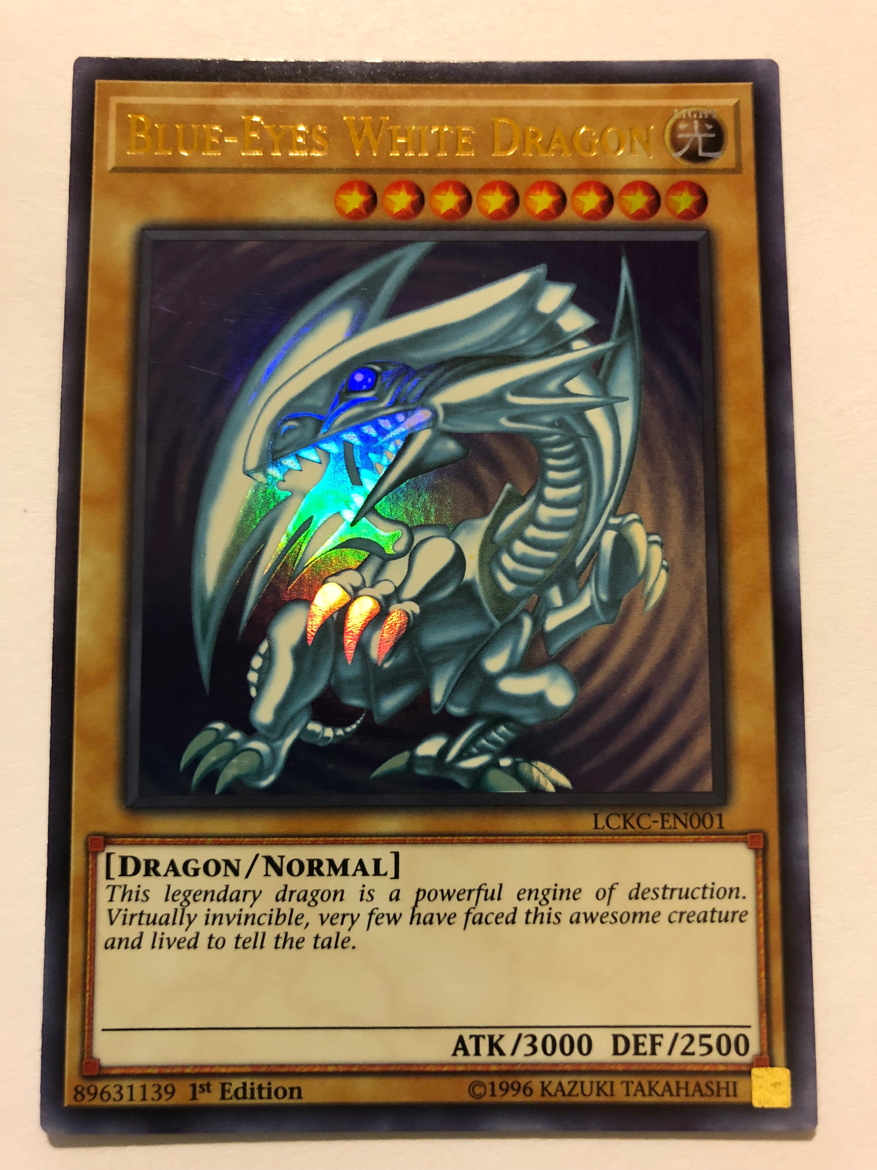 yugioh card blue eyes white dragon sdk 001 Yugioh Blue-Eyes White Dragon LCKC-EN001 SDK ART Ultra Rare 1st Editio
