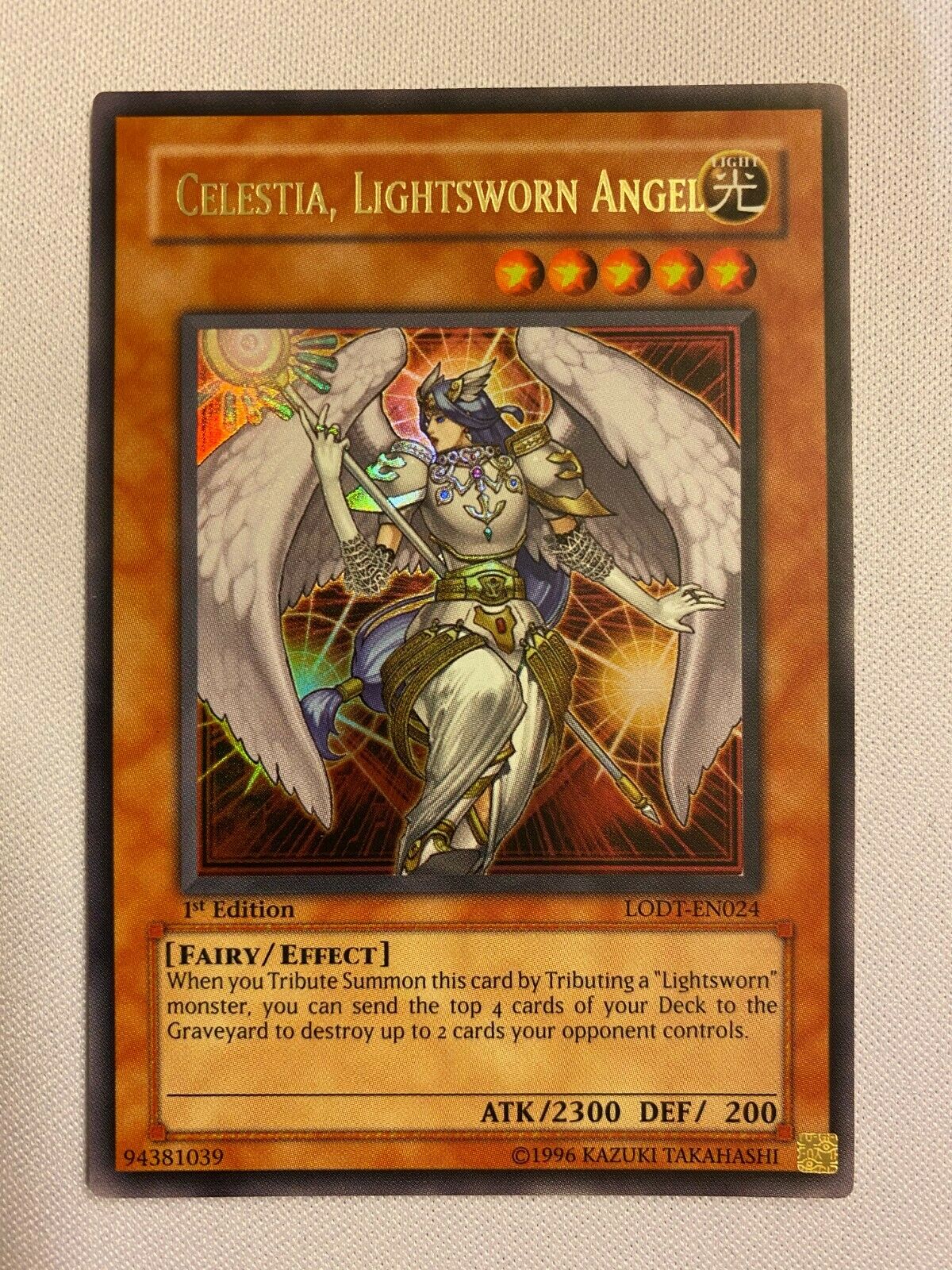 Yugioh Celestia Lightsworn Angel LODT-EN024 1st Edition Ultra Rare Nea