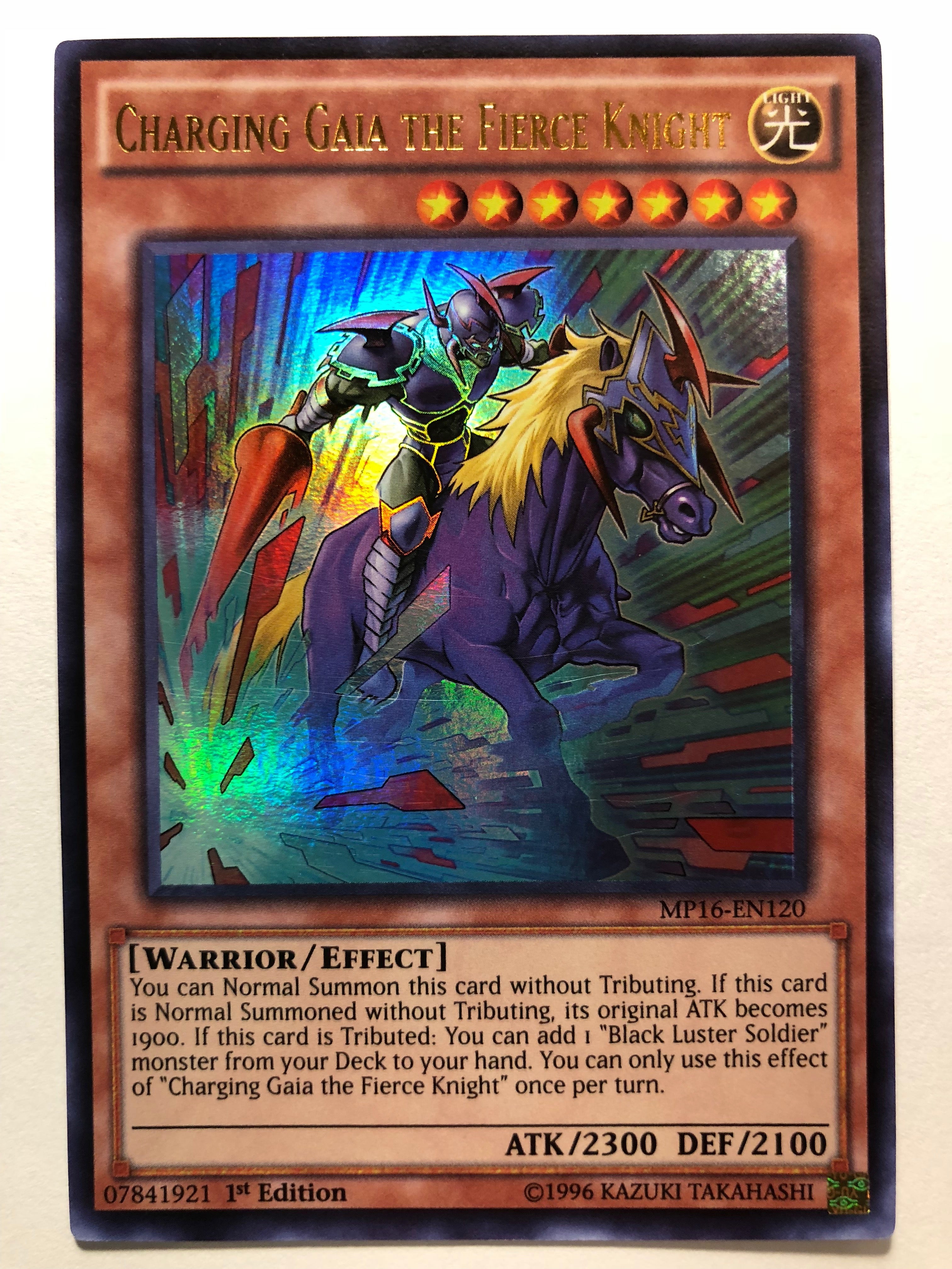 Yugioh Charging Gaia The Fierce Knight MP16-EN120 Ultra Rare 1st Editi Yugioh Charging Gaia The Fierce Knight MP16-EN120 Ultra Rare 1st Editi