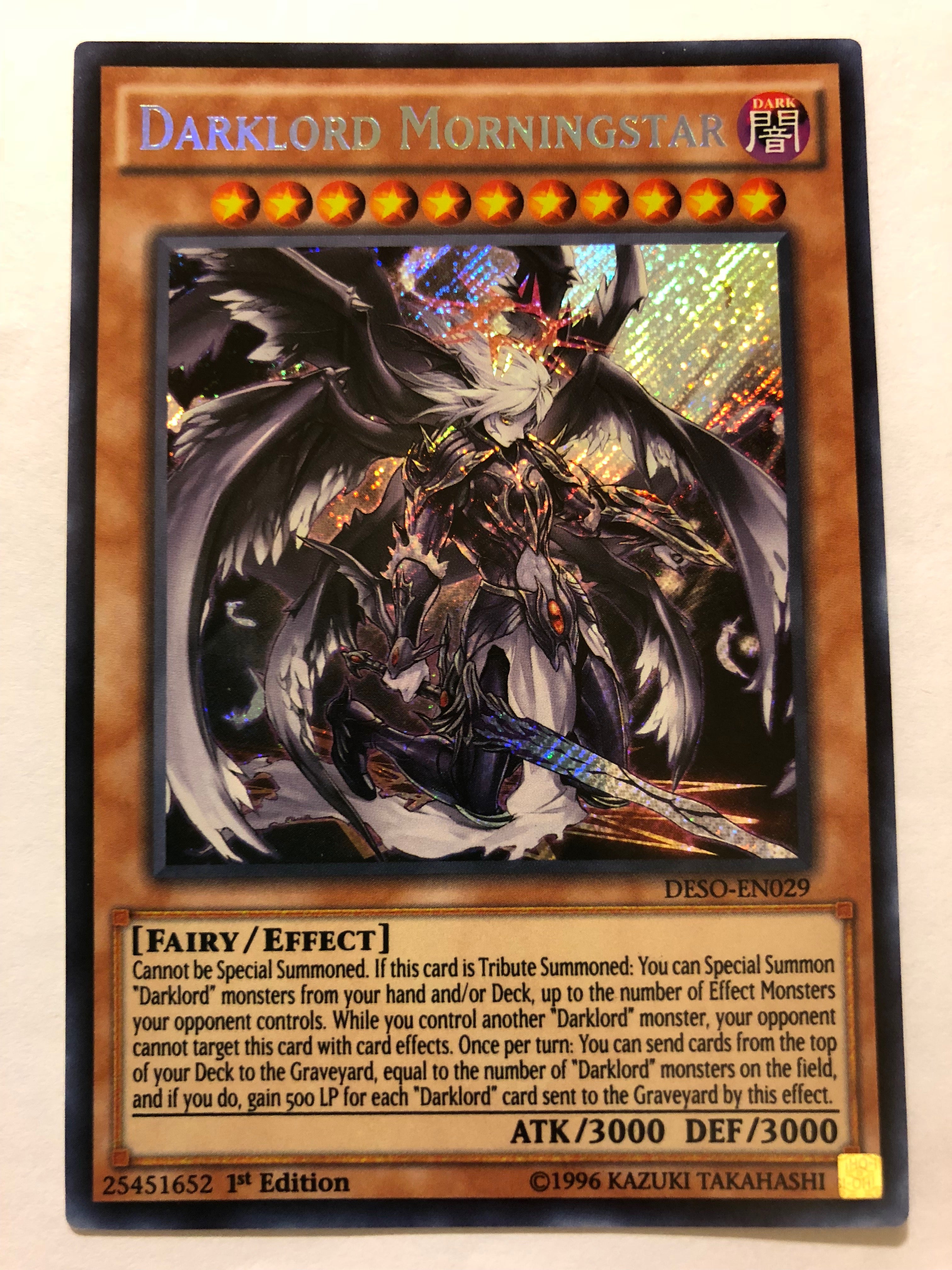 Yugioh Darklord Morningstar DESO-EN029 Secret Rare 1st Edition Near Mi