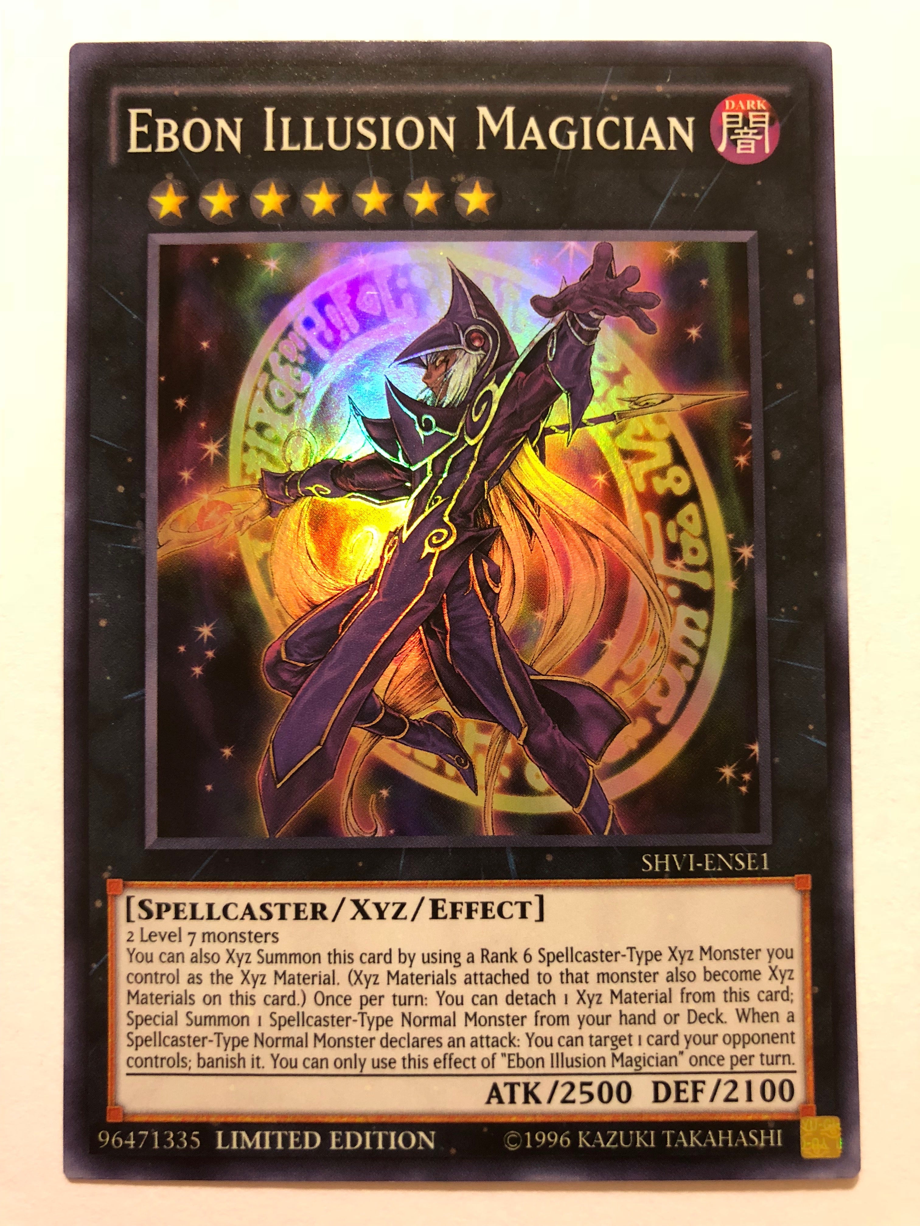 illusion magician yugioh card Yugioh Ebon Illusion Magician SHVI-ENSE1 Super Rare Limited Edition Ne