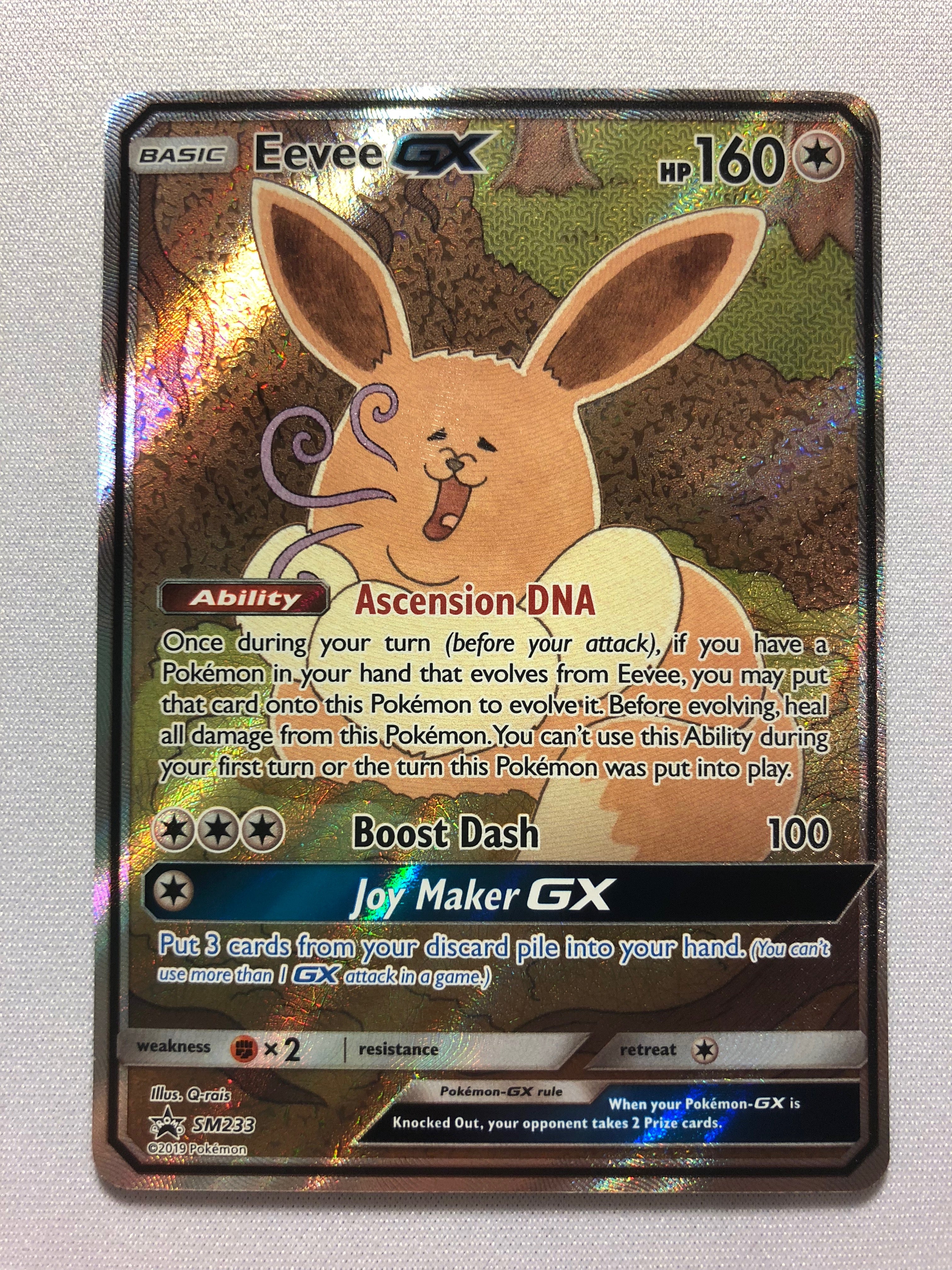 eevee gx pokemon cards Eevee GX SM233 Black Star Promo Holo Ultra Rare Pokemon Card Near Mint
