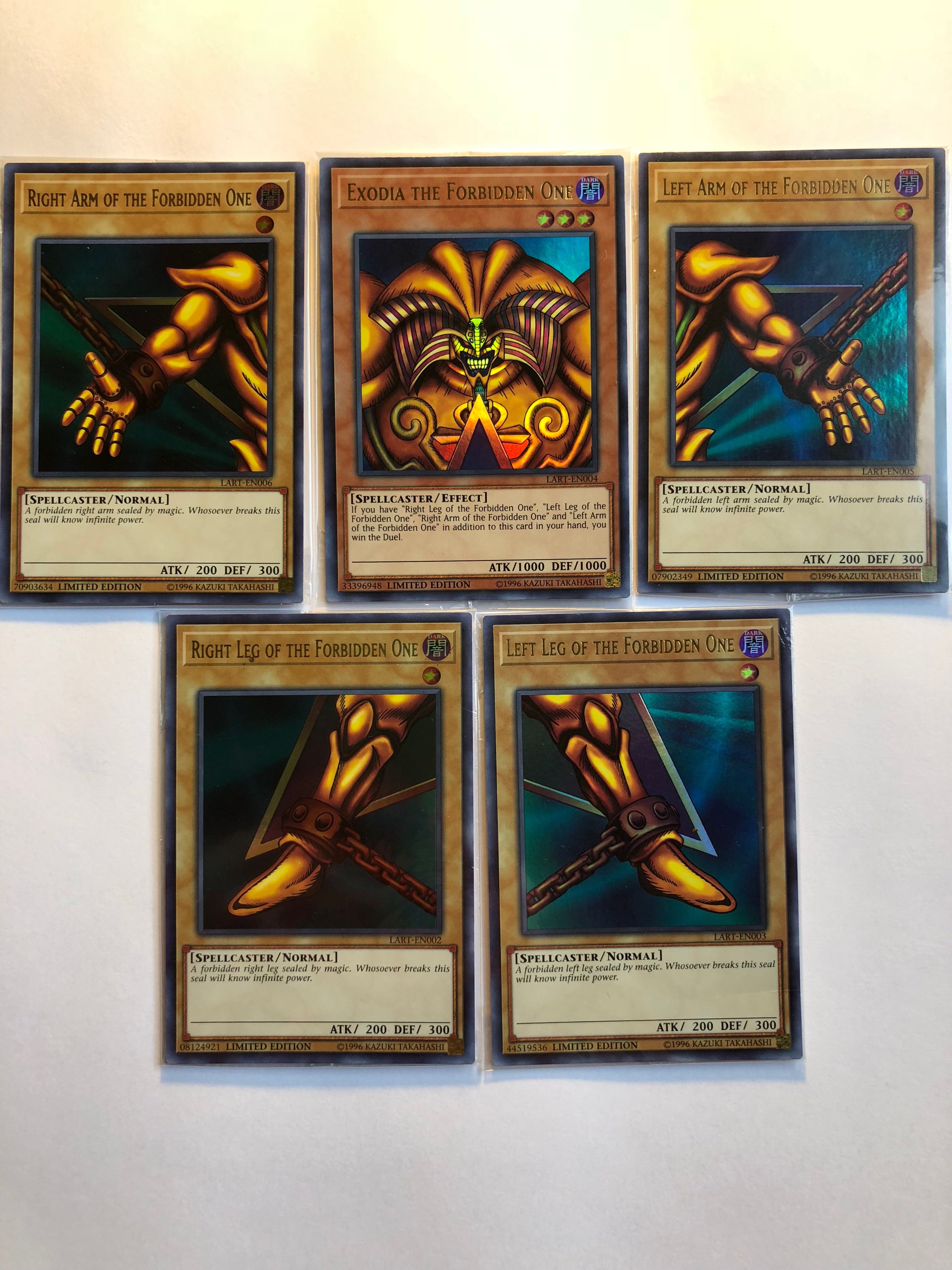 Yugioh Exodia the Forbidden One LART Full Set Lost Art Promos Cards Se