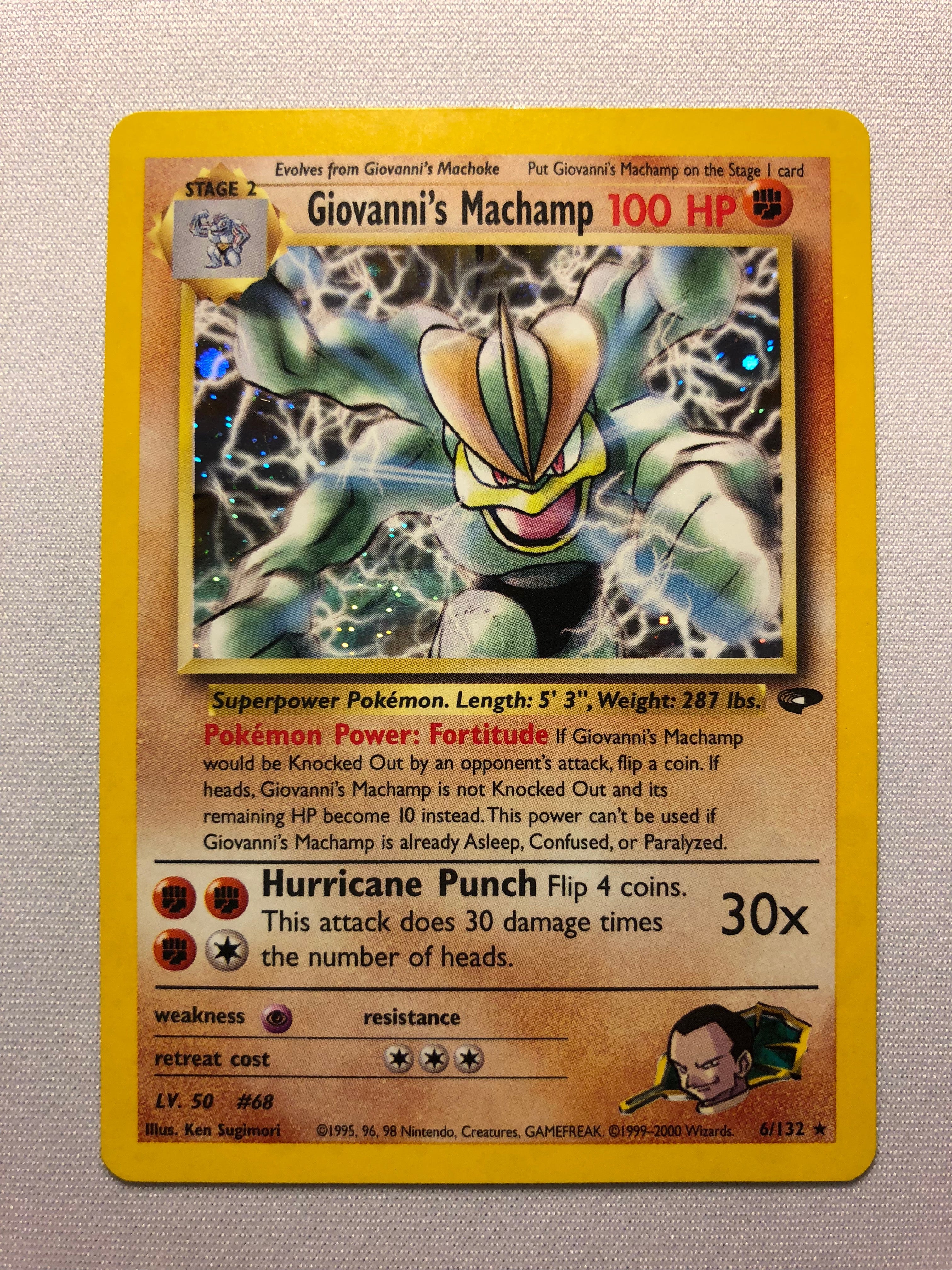 machamp pokemon card 1995 Giovanni's Machamp 6/132 Gym Challenge Holo Rare Pokemon Card Near Min