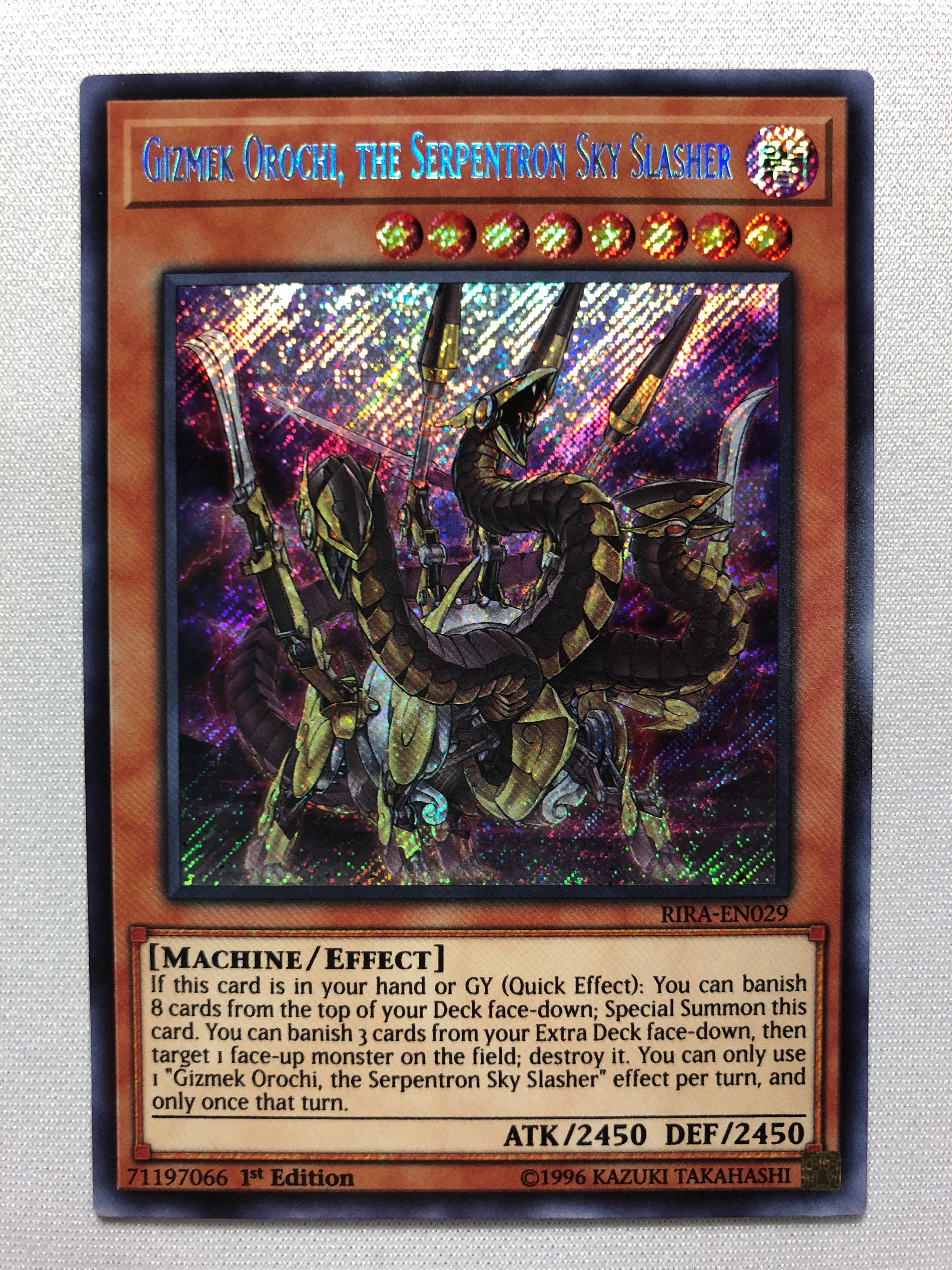 Yugioh Gizmek Orochi, the Serpentron Sky Slasher RIRA-EN029 Secret Rar