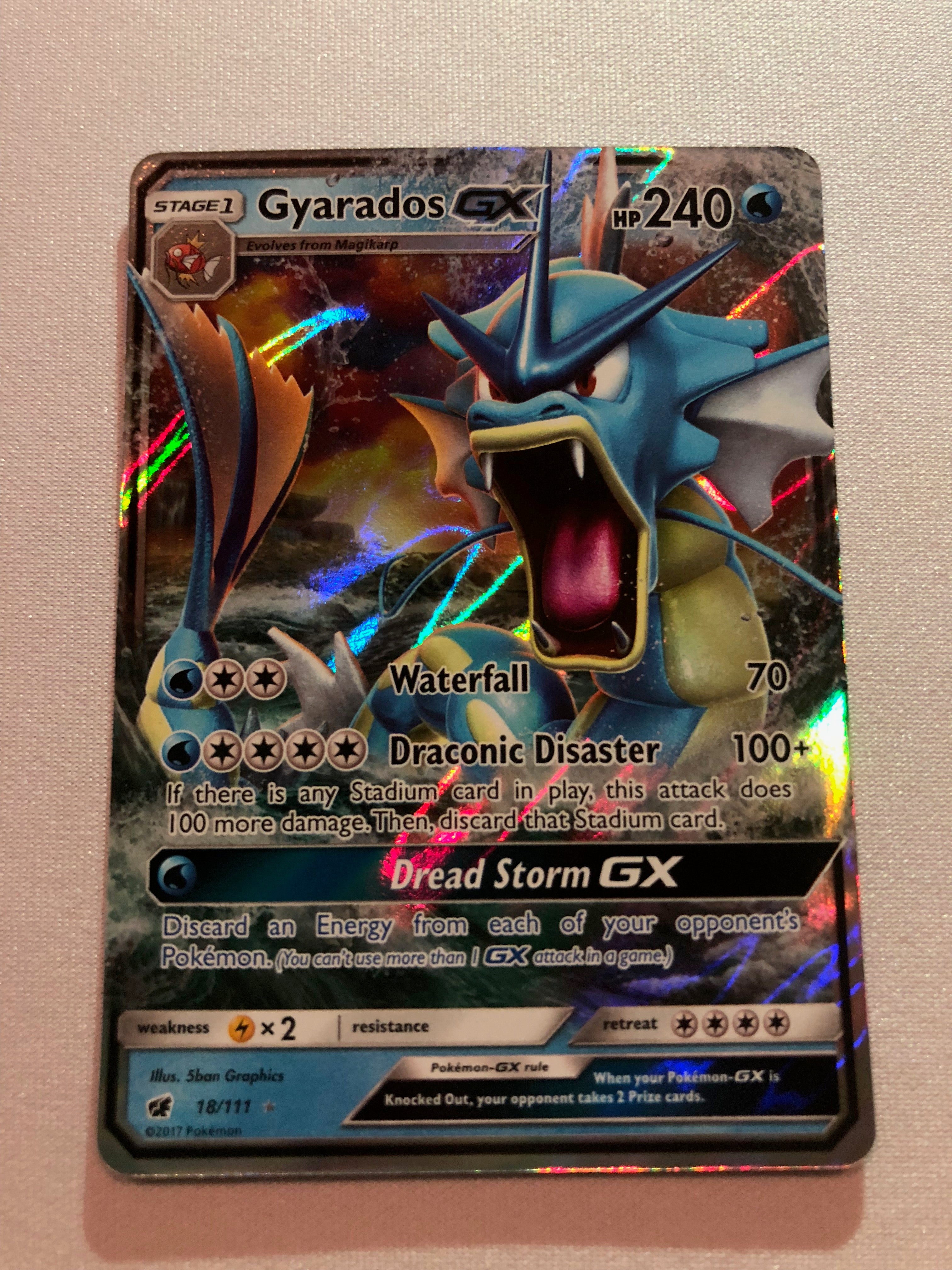 Gyarados GX 18/111 Crimson Invasion Holo Rare Pokemon Card Near Mint Gyarados GX 18/111 Crimson Invasion Holo Rare Pokemon Card Near Mint