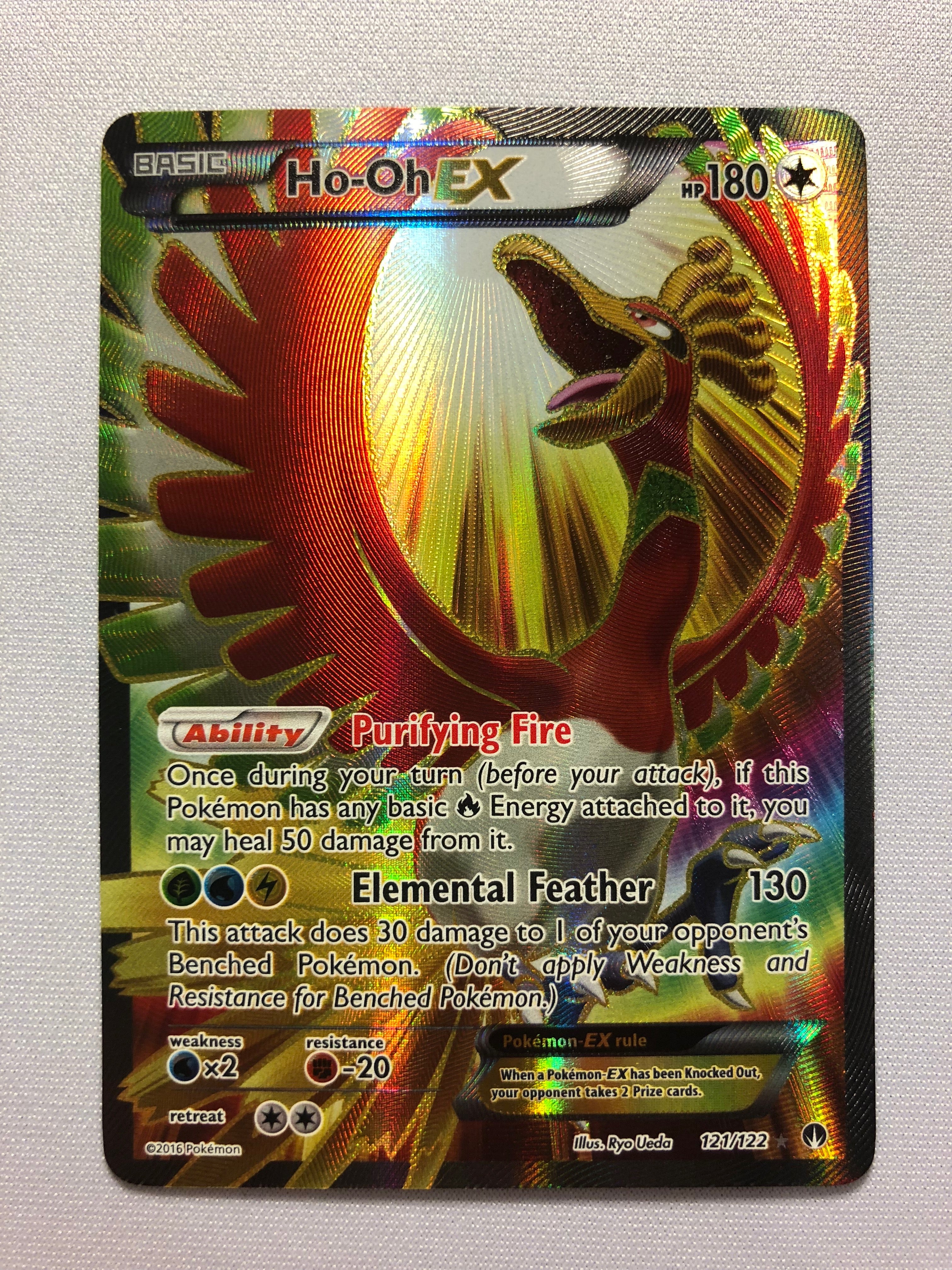 Ho-Oh EX 121/122 Full Art Ultra Rare XY Breakpoint Pokemon Card Near M