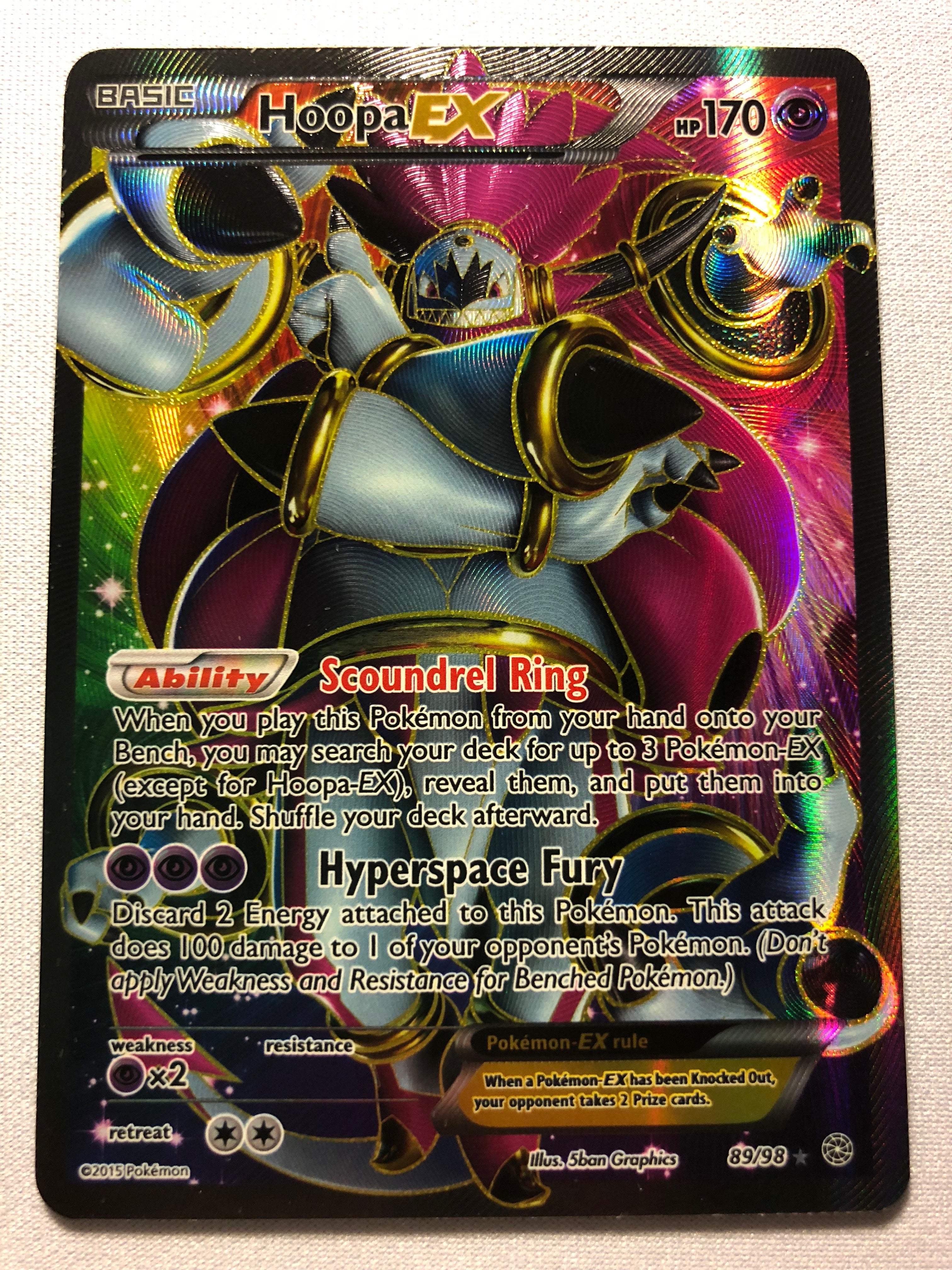 Hoopa EX 89/98 Full Art Ultra Rare XY Ancient Origins Pokemon Card Nea Hoopa EX 89/98 Full Art Ultra Rare XY Ancient Origins Pokemon Card Nea