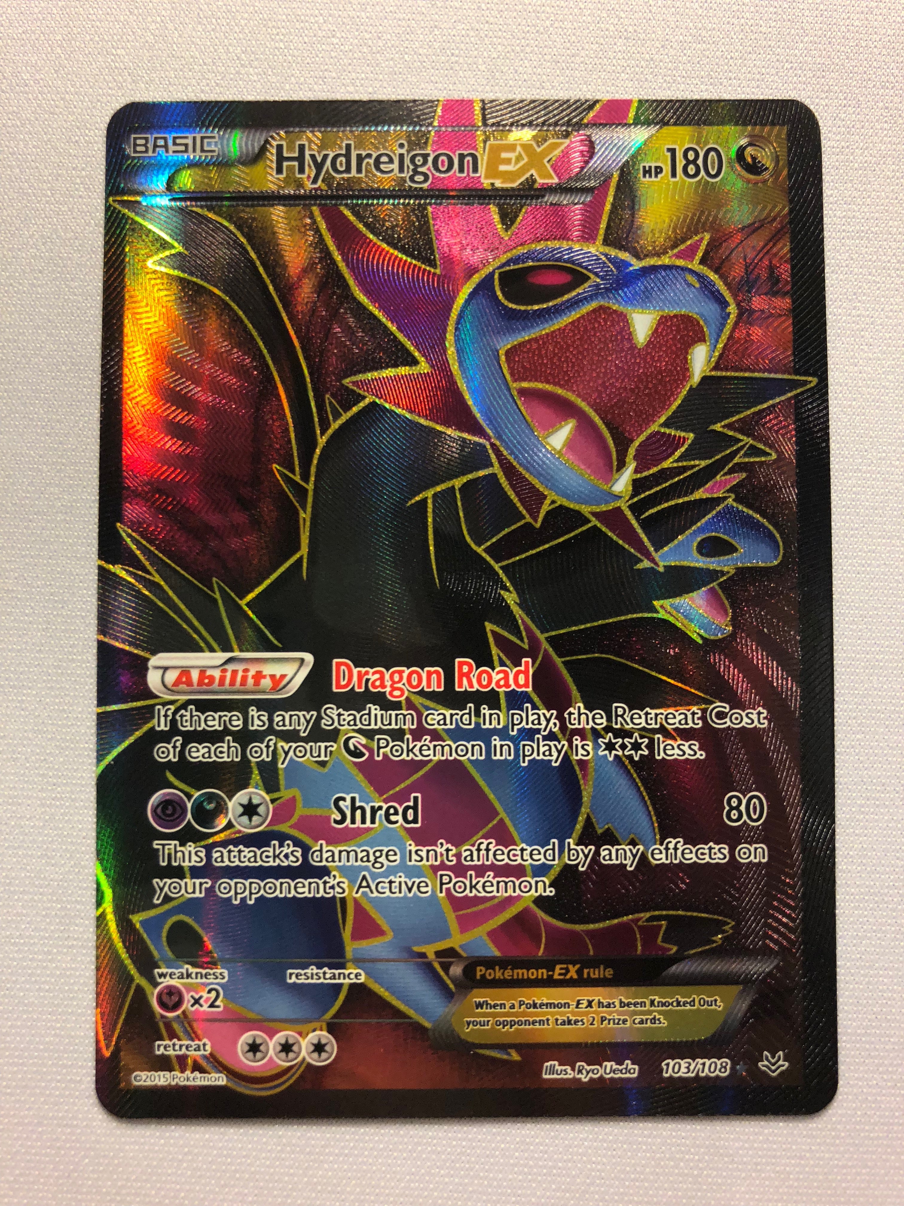 Hydreigon EX 103/108 Full Art Ultra Rare XY Roaring Skies Pokemon Card