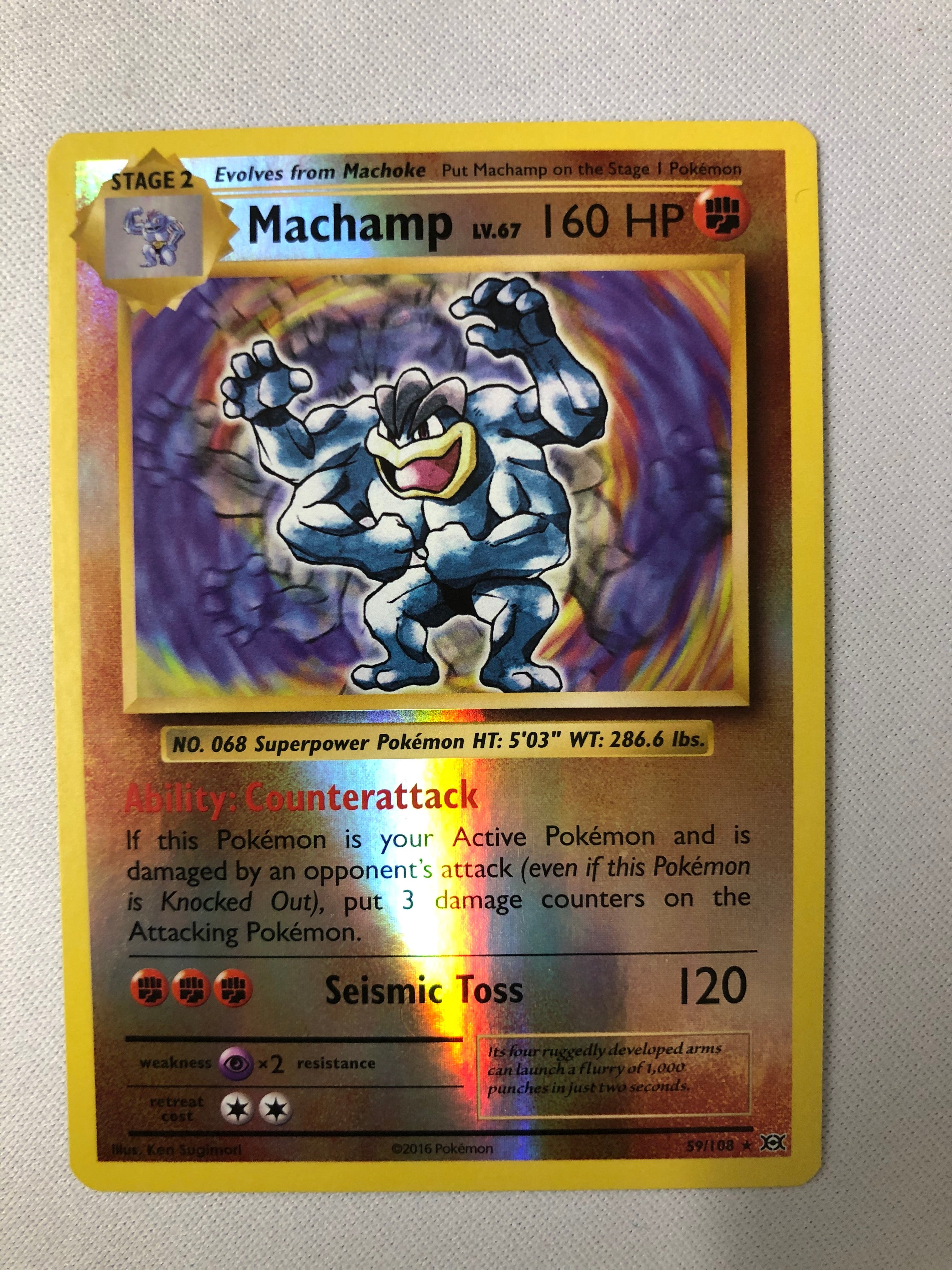 MACHAMP BREAK 60/108 XY Evolutions Full Art Ultra Rare Holo Pokémon TCG
