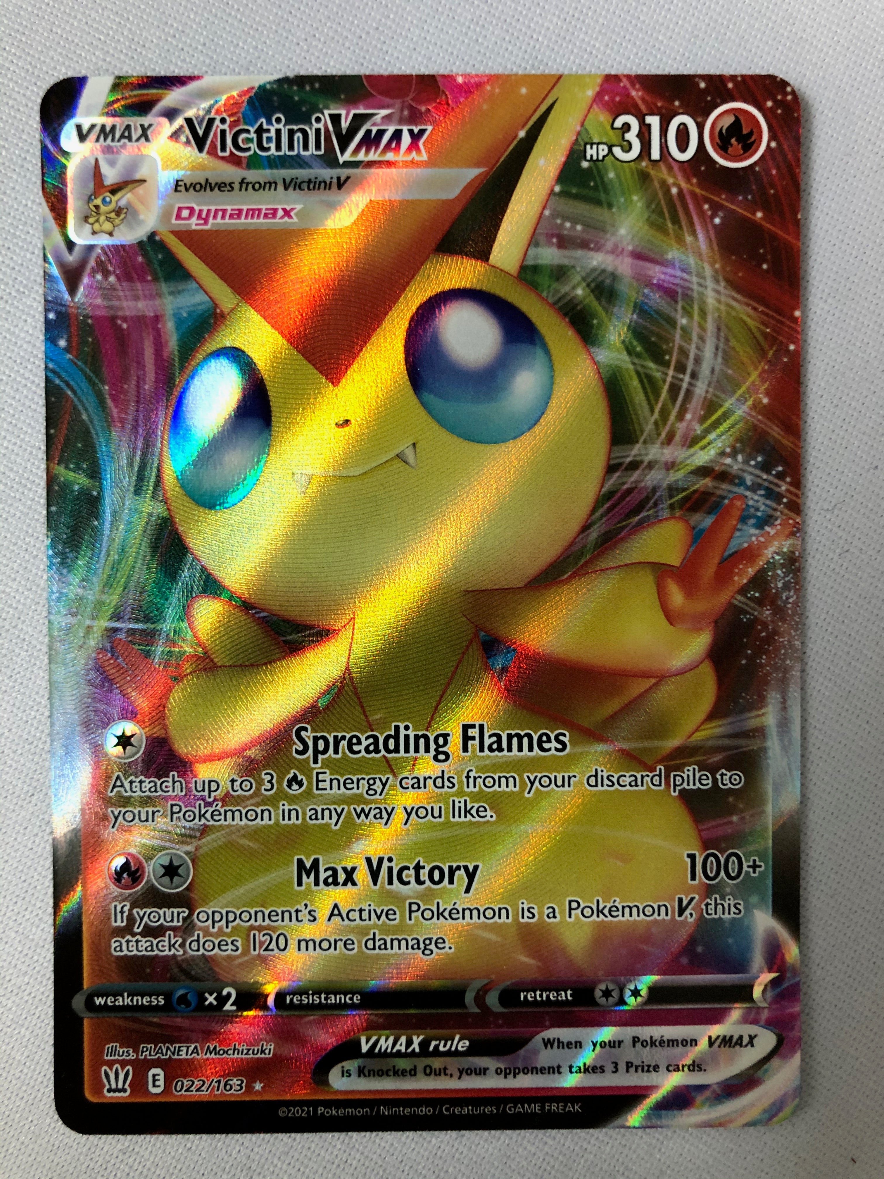 Victini VMAX 022/163 Battle Styles Full Art Ultra Rare Pokemon Card Mi