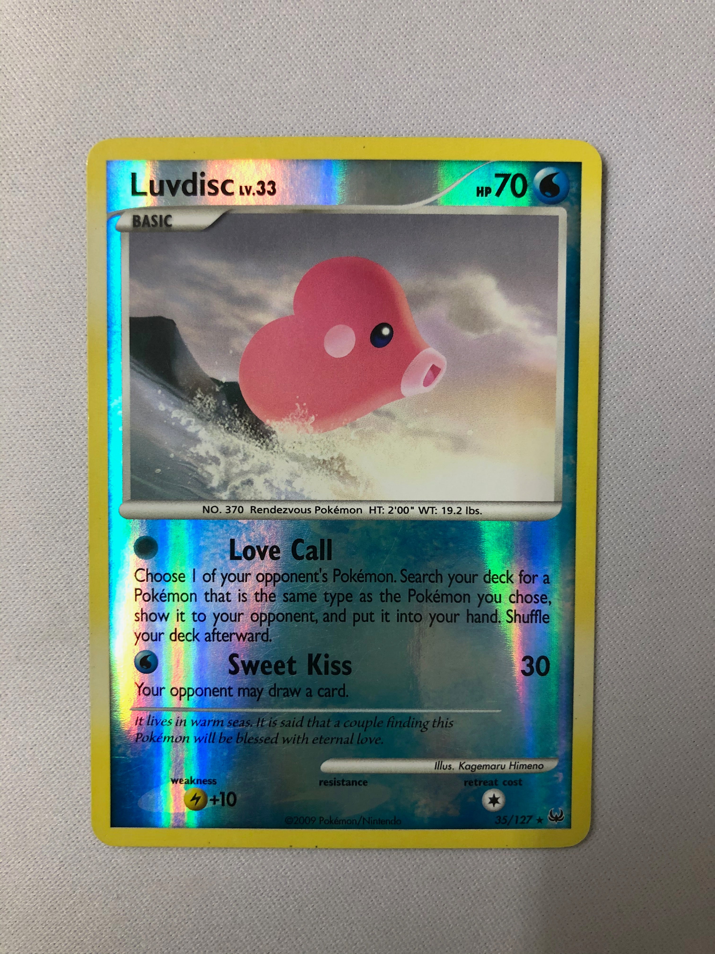 Luvdisc LV33 35/127 Platinum Set Reverse Holo Rare Pokemon Card NM Luvdisc LV33 35/127 Platinum Set Reverse Holo Rare Pokemon Card NM