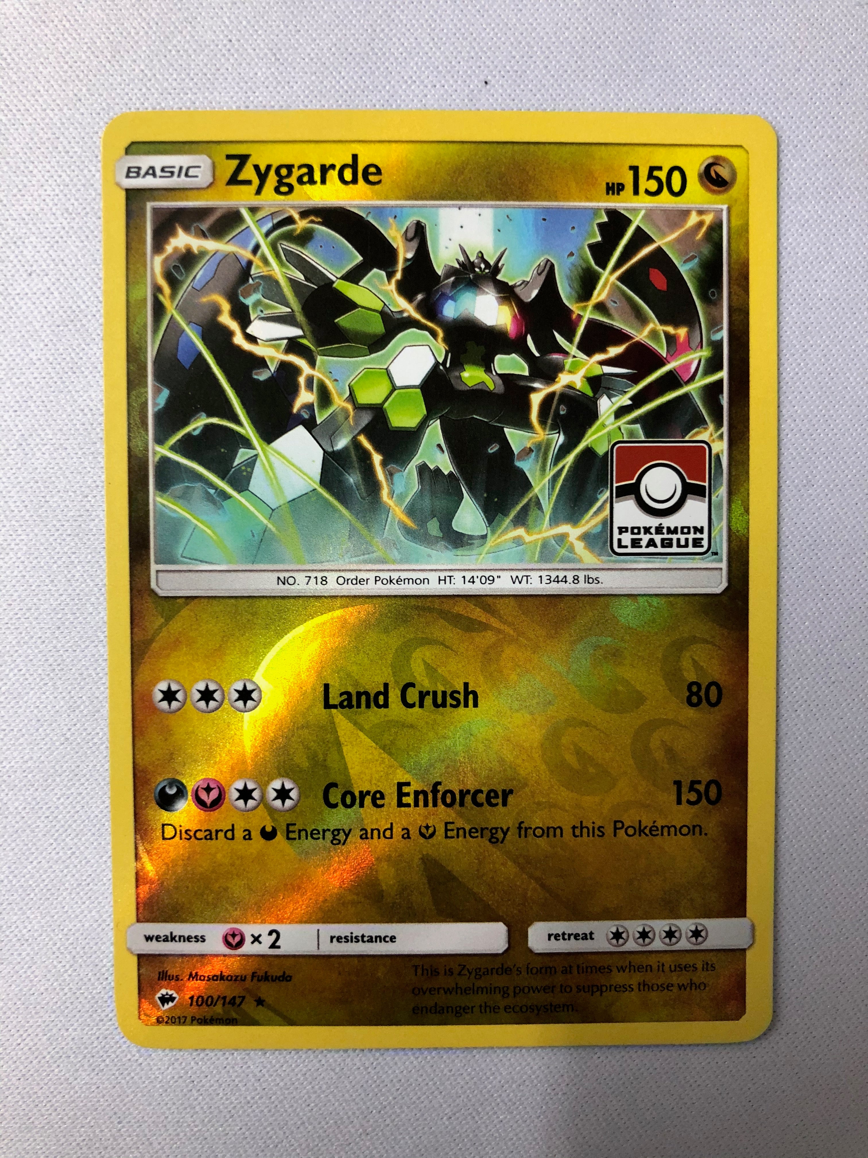 Zygarde 100/147 Pokemon League Reverse Holo Rare Pokemon Card NM Zygarde 100/147 Pokemon League Reverse Holo Rare Pokemon Card NM