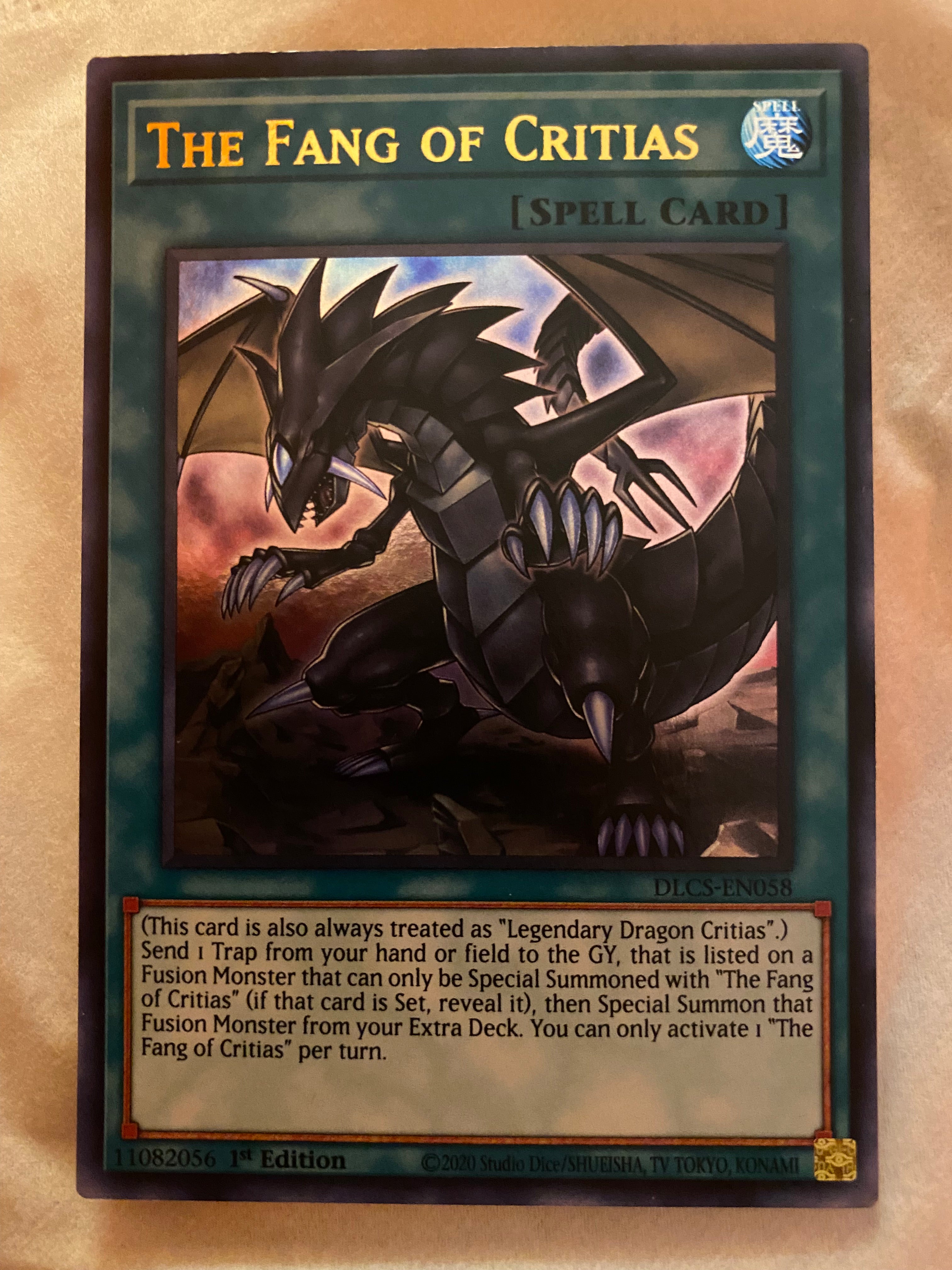 Yugioh The Fang of Critias DLCS-EN058 Ultra Rare 1st Edition Near Mint Yugioh The Fang of Critias DLCS-EN058 Ultra Rare 1st Edition Near Mint