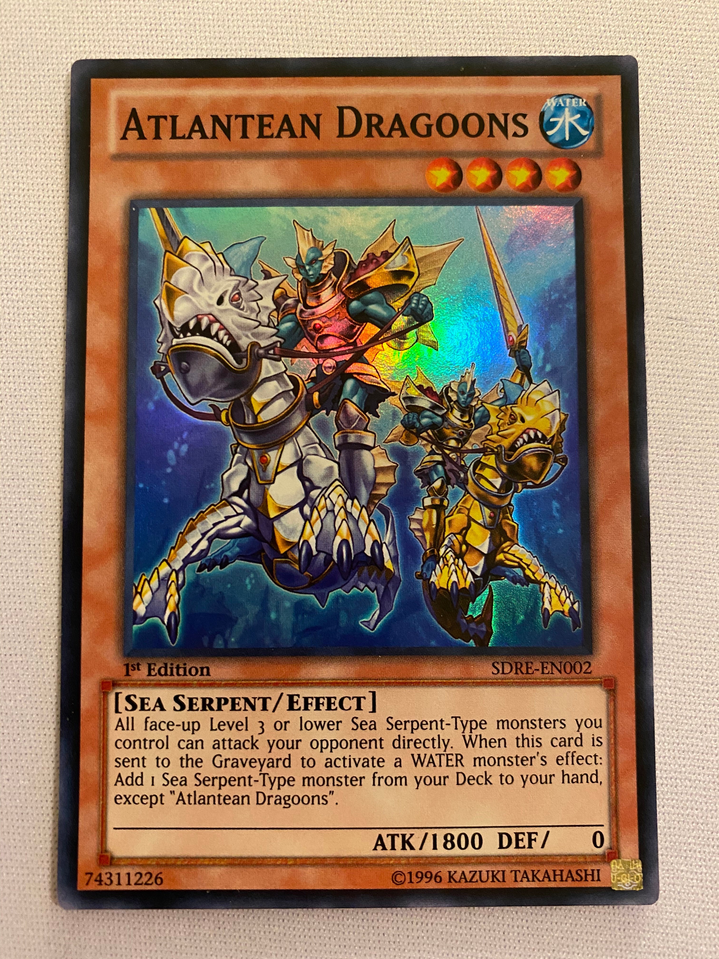 atlantean monsters Yugioh Atlantean Dragoons SDRE-EN002 1st Edition Super Rare Near Mint