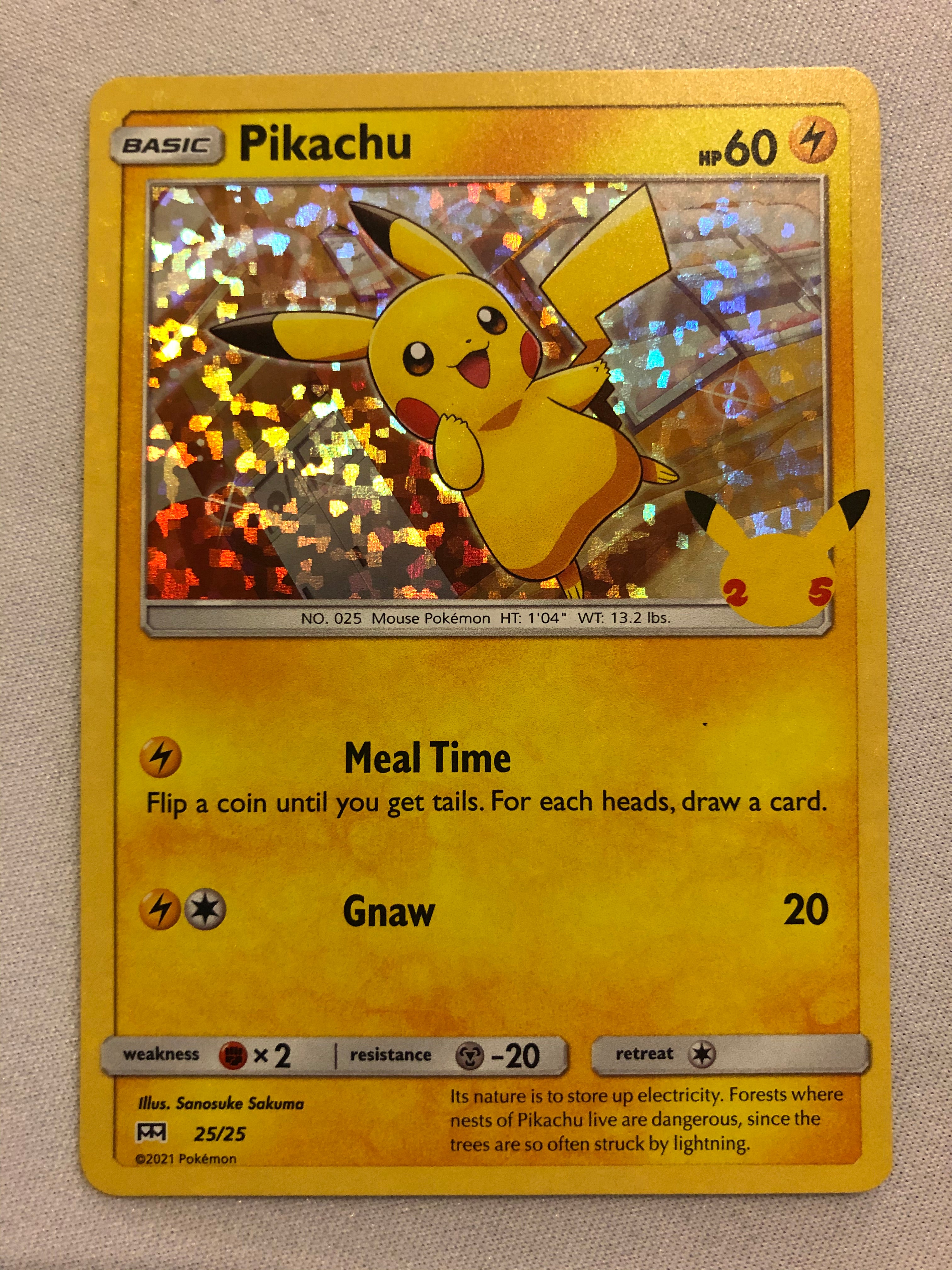 Pikachu 25/25 Pokemon TCG Mcdonalds 25 Anniversery Holo Pokemon Card M Pikachu 25/25 Pokemon TCG Mcdonalds 25 Anniversery Holo Pokemon Card M