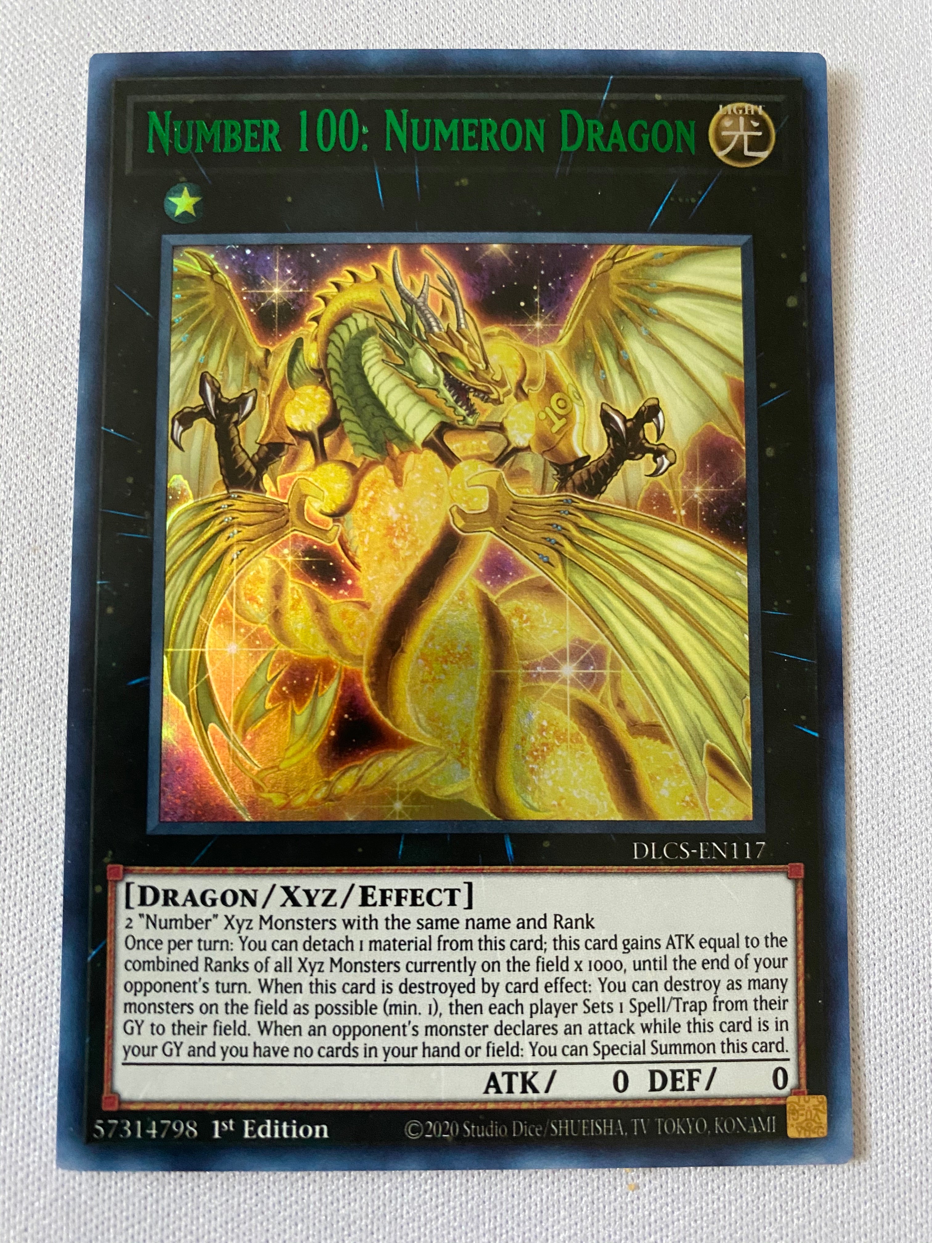Yugioh Number 100: Numeron Dragon Green DLCS-EN117 1st Edition Ultra R
