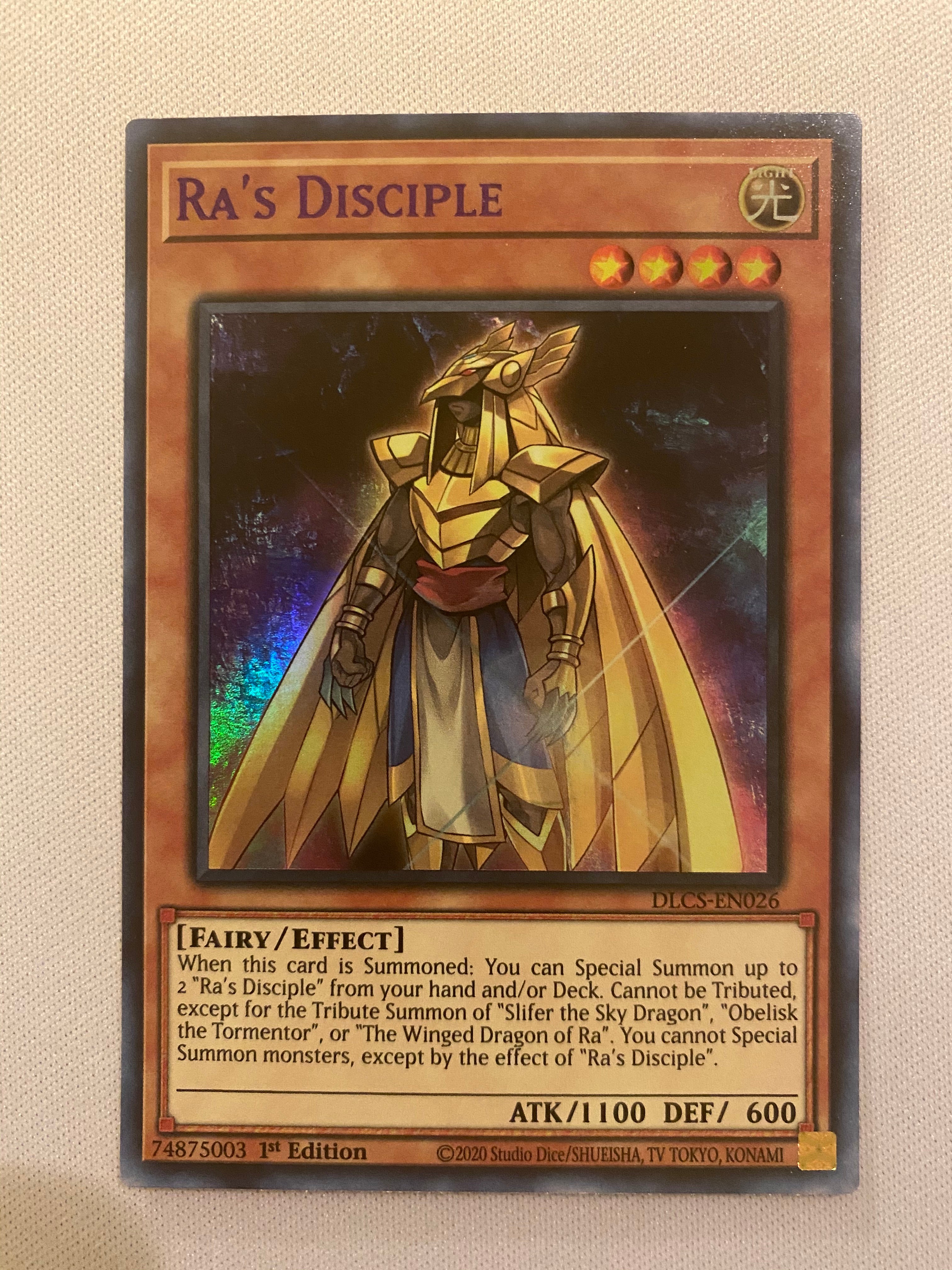 Yugioh Ra's Disciple Purple DLCS-EN026 1st Edition Ultra Rare Near Min