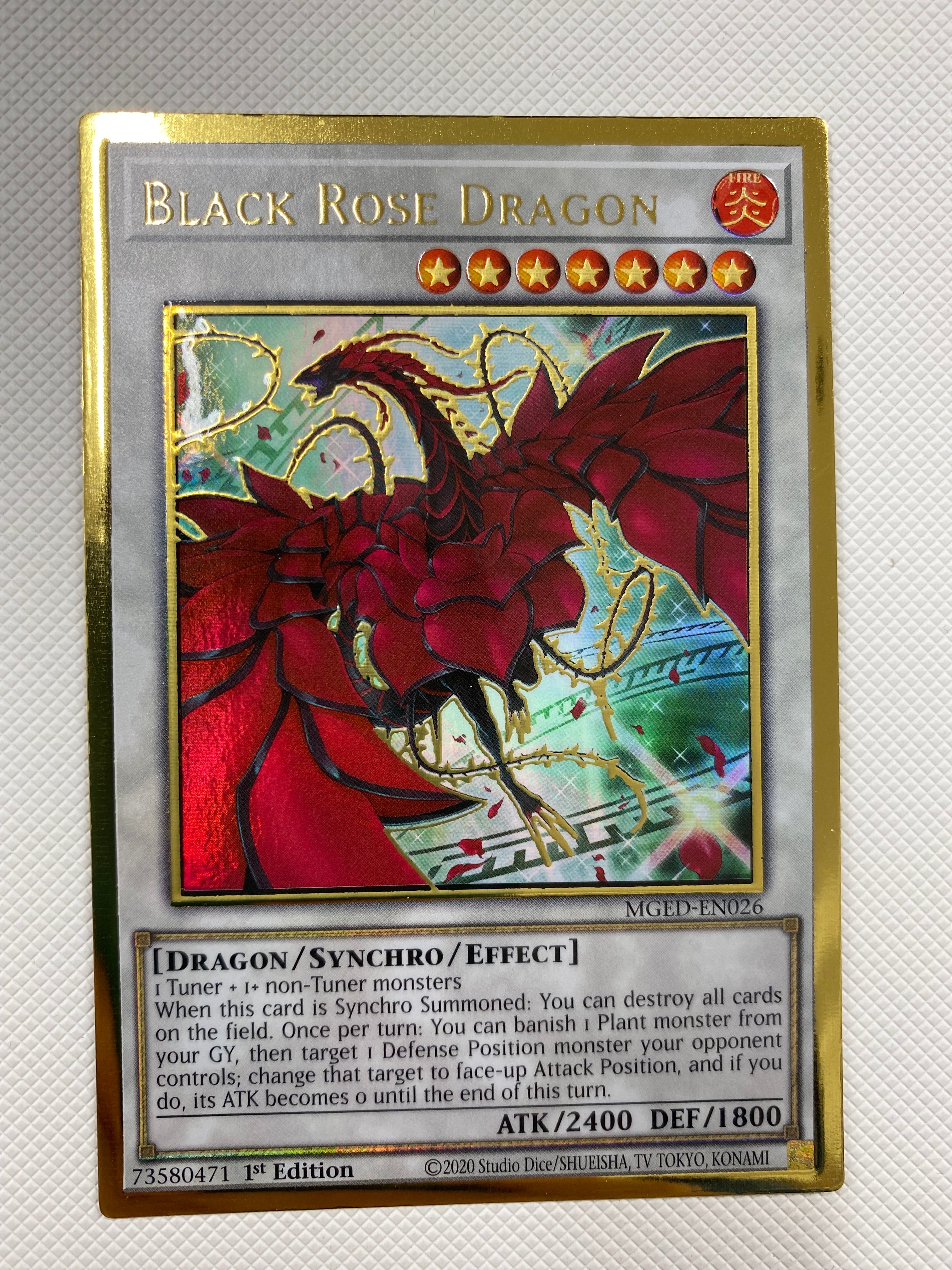 Yugioh Black Rose Dragon MGED-EN026 Gold Rare 1st Edition Near Mint