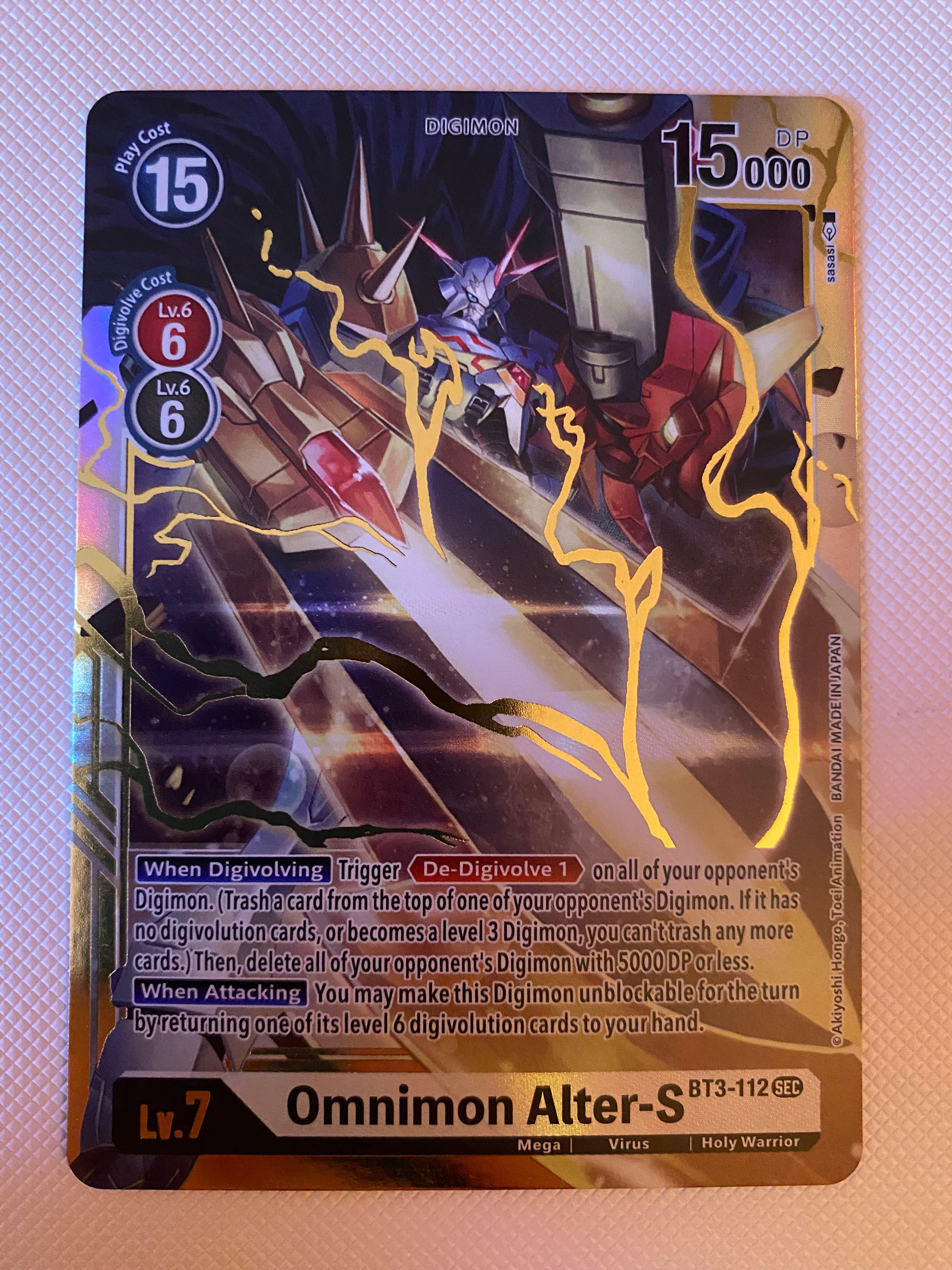 Digimon TCG Omnimon Alter-S BT3-112 Holo Rare Naer Mint