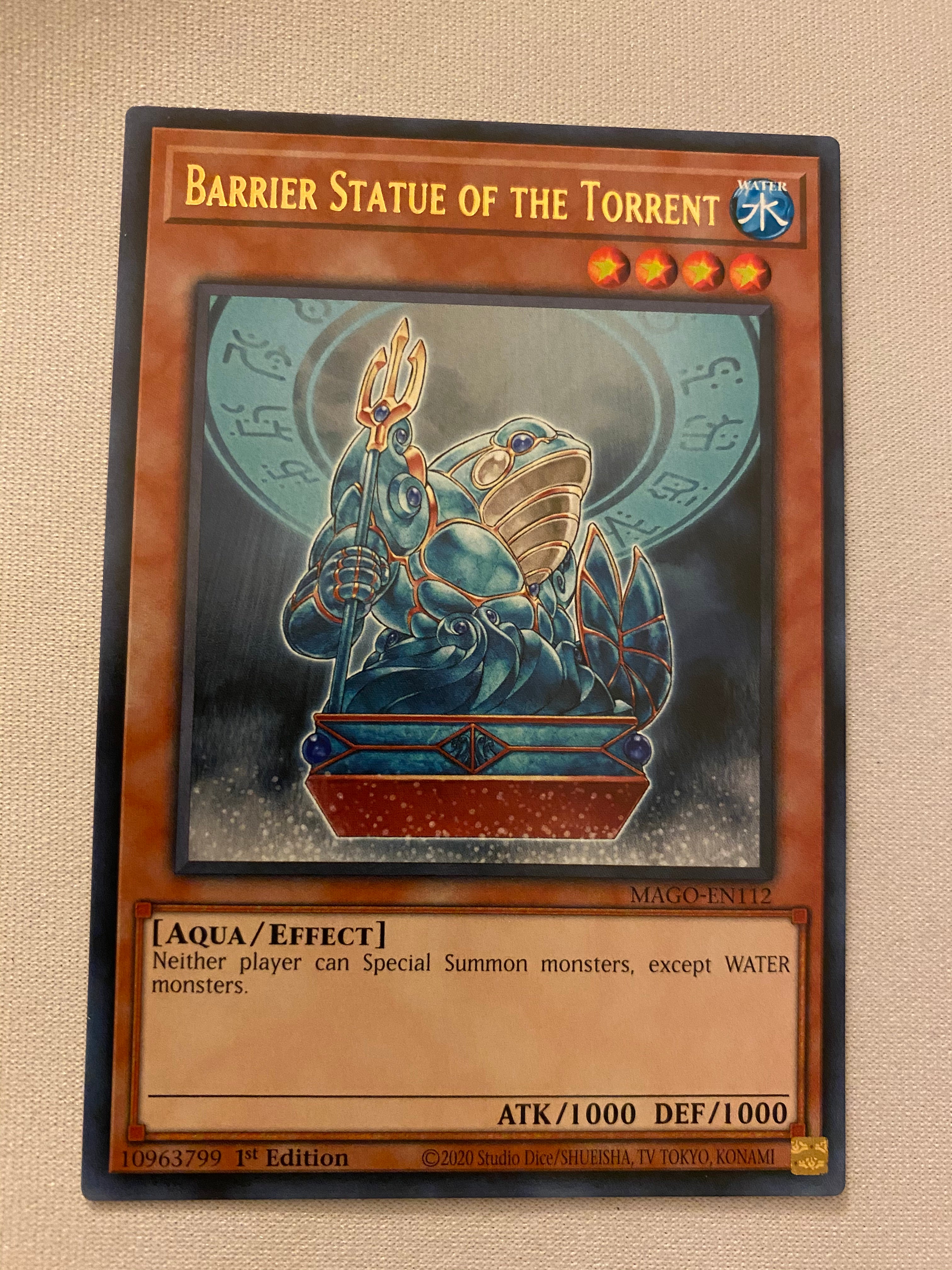 yugioh statue cards Yugioh Barrier Statue of the Torrent MAGO-EN112 1st Edition Maximum Go