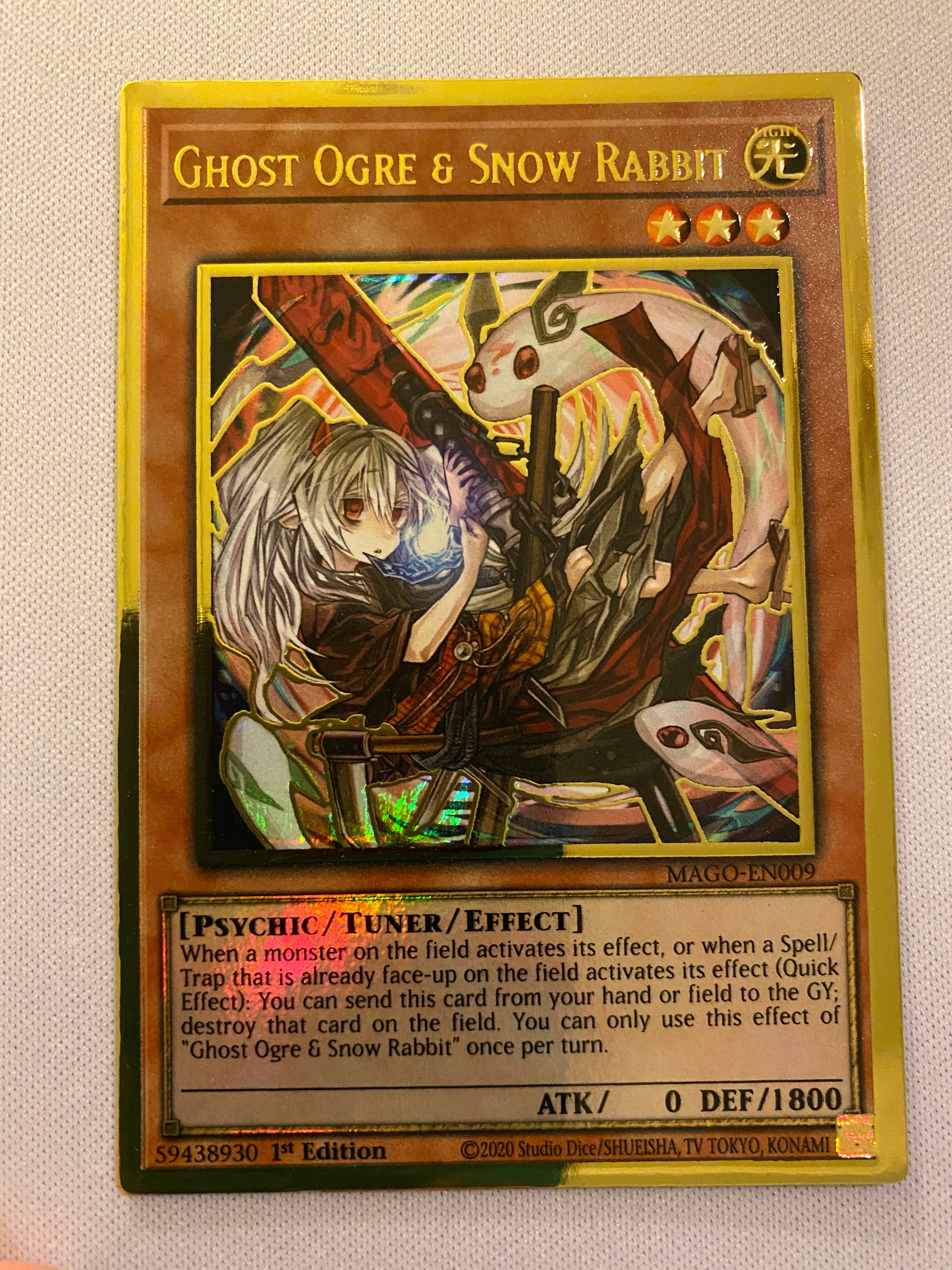 rabbit yugioh cards Yugioh Ghost Ogre & Snow Rabbit MAGO-EN009 1st Gold Rare Near Mint