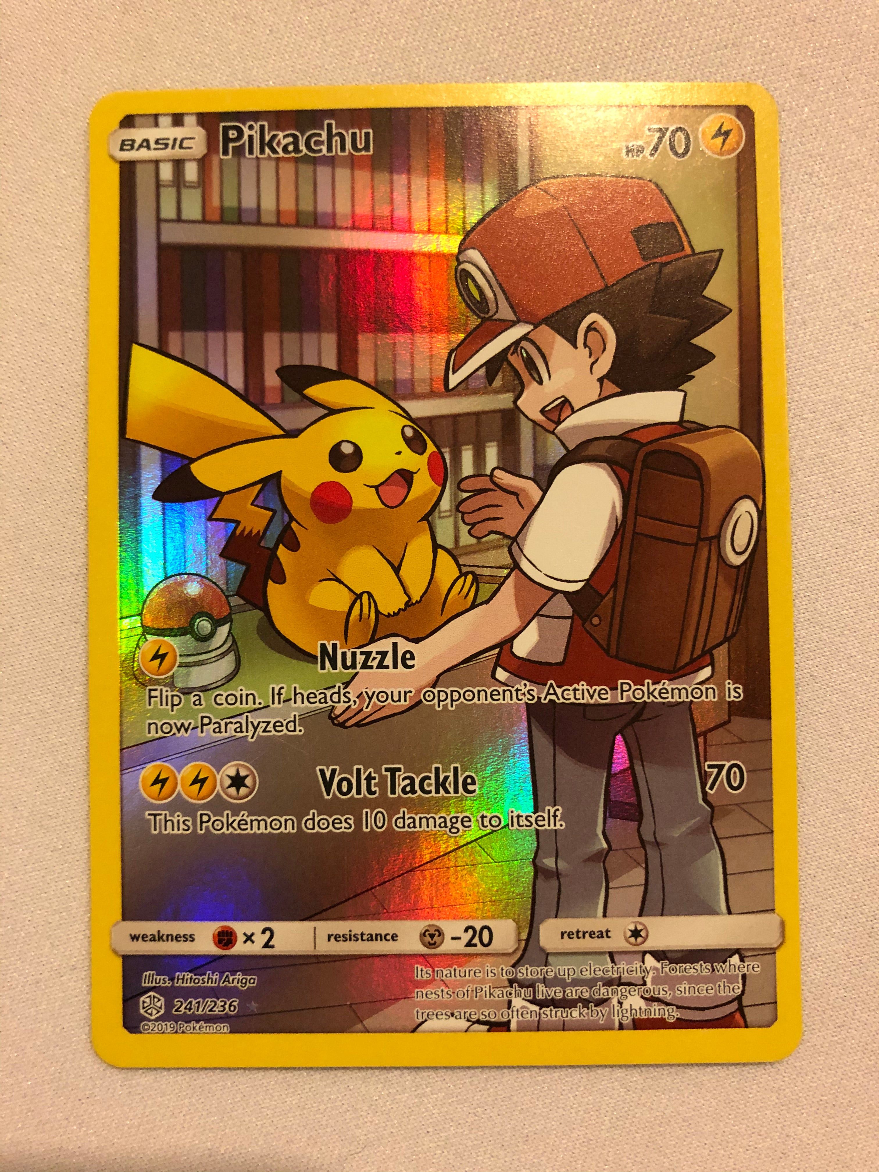 Pikachu 241/236 Cosmic Eclipse Holo Secret Rare Pokemon Card Near Mint