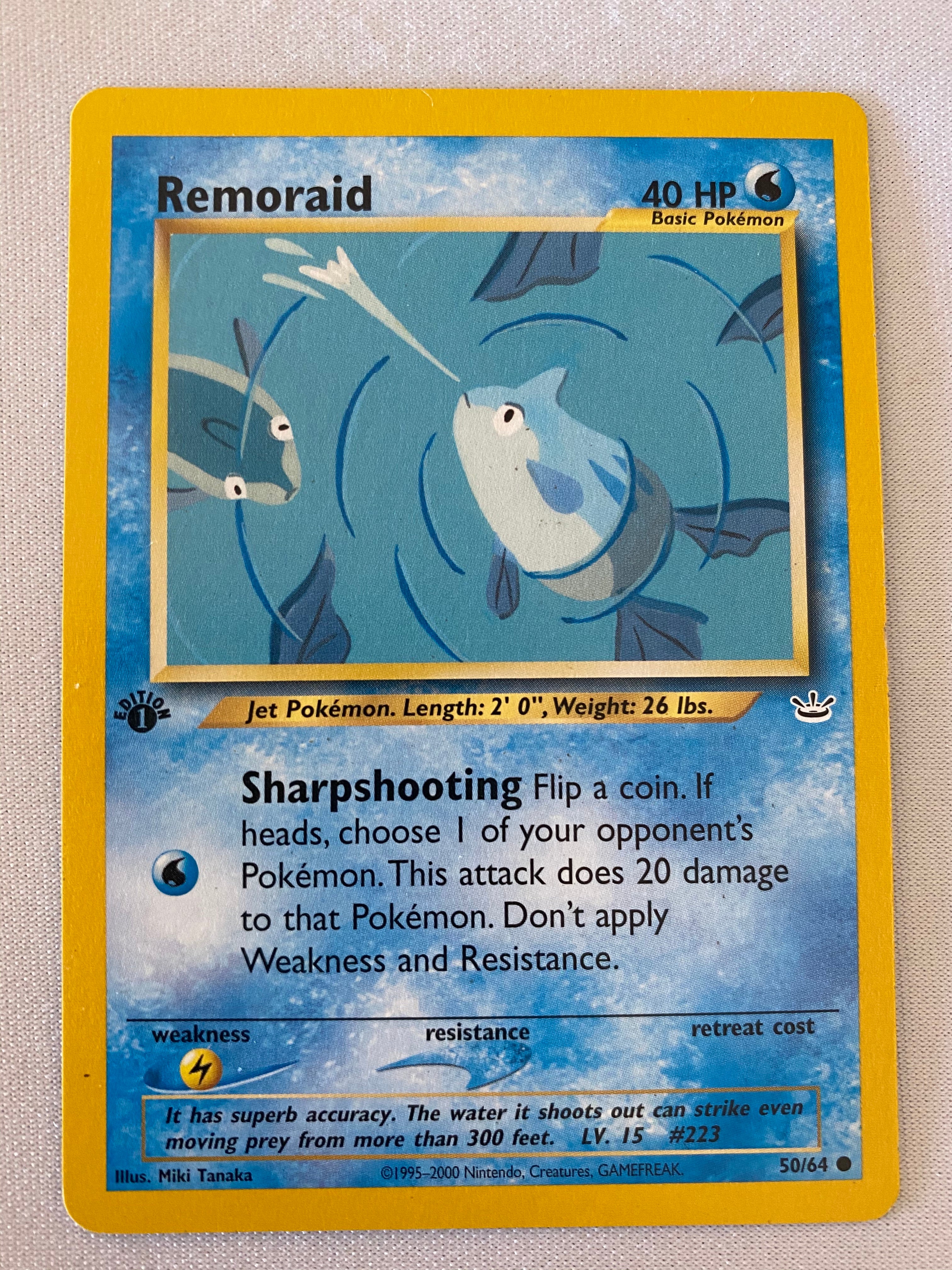 Remoraid 50/64 1st Edition Pokemon Card Near Mint Remoraid 50/64 1st Edition Pokemon Card Near Mint