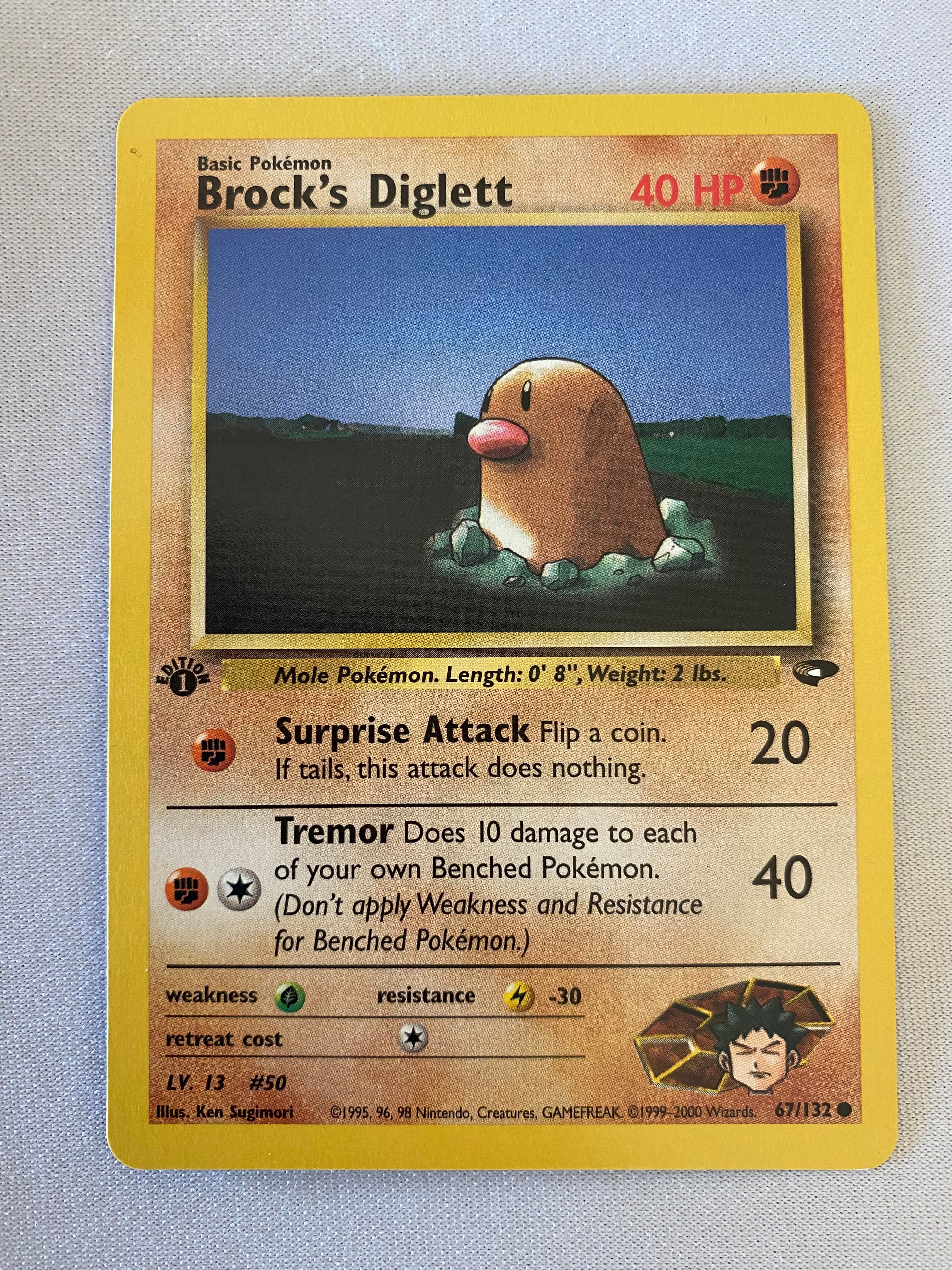 Brock''s Diglett 67/132 Common 1st Edition Pokemon Card Near Mint Brock''s Diglett 67/132 Common 1st Edition Pokemon Card Near Mint