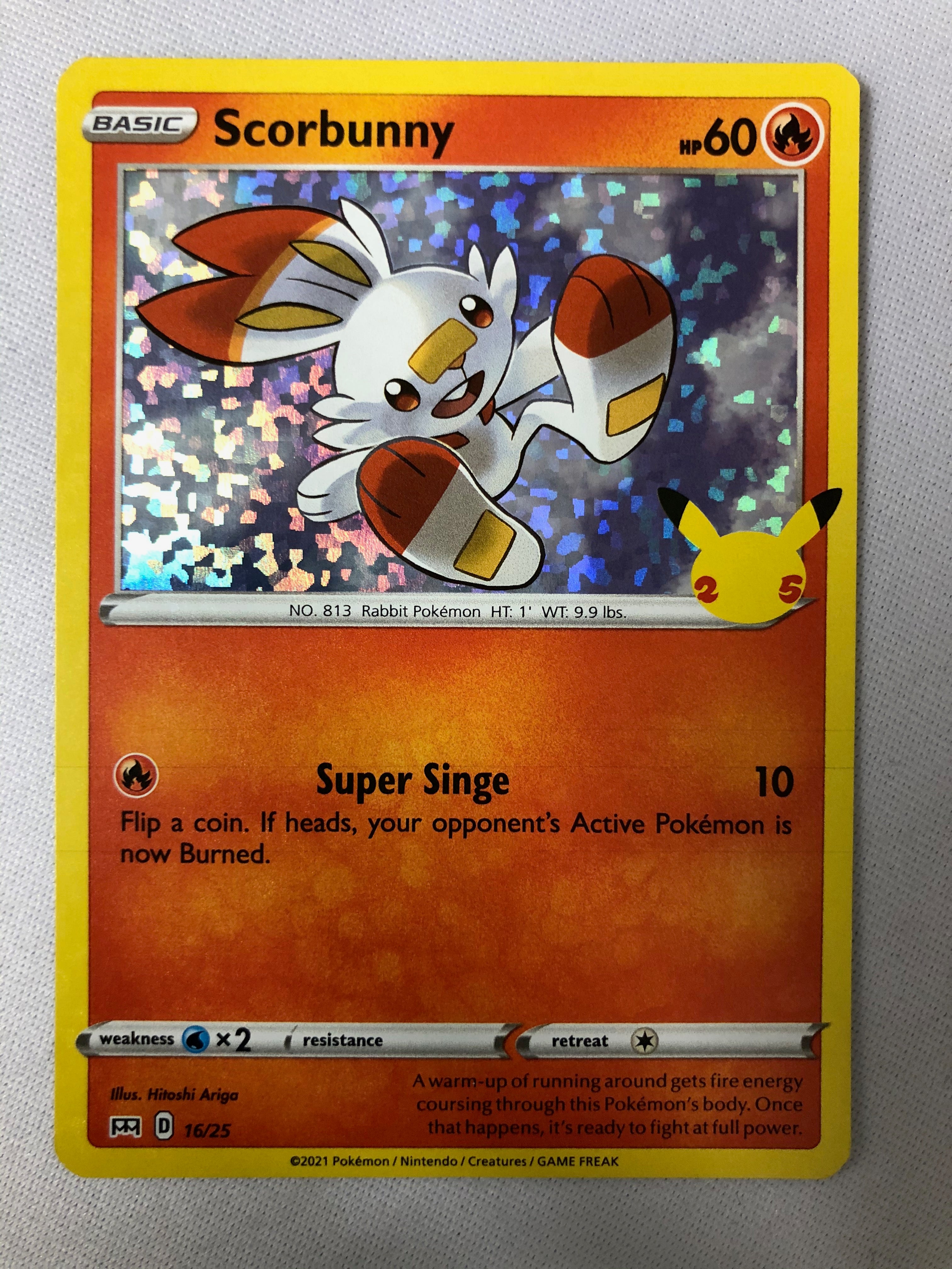 Scorbunny 16/25 Holo Pokemon McDonalds 25th Anniversary Promo Card 202