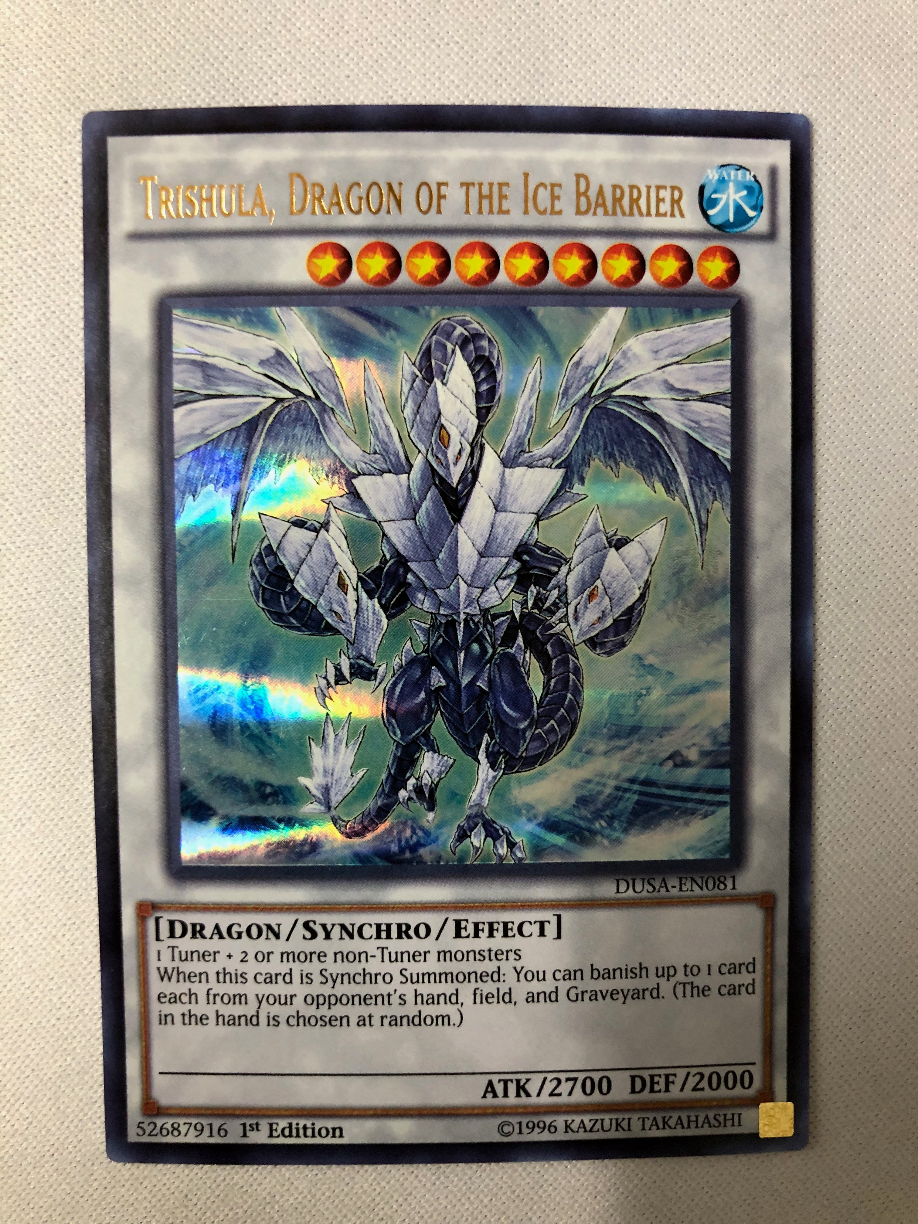 Yugioh Trishula, Dragon of the Ice Barrier DUSA-EN081 Ultra Rare 1st E
