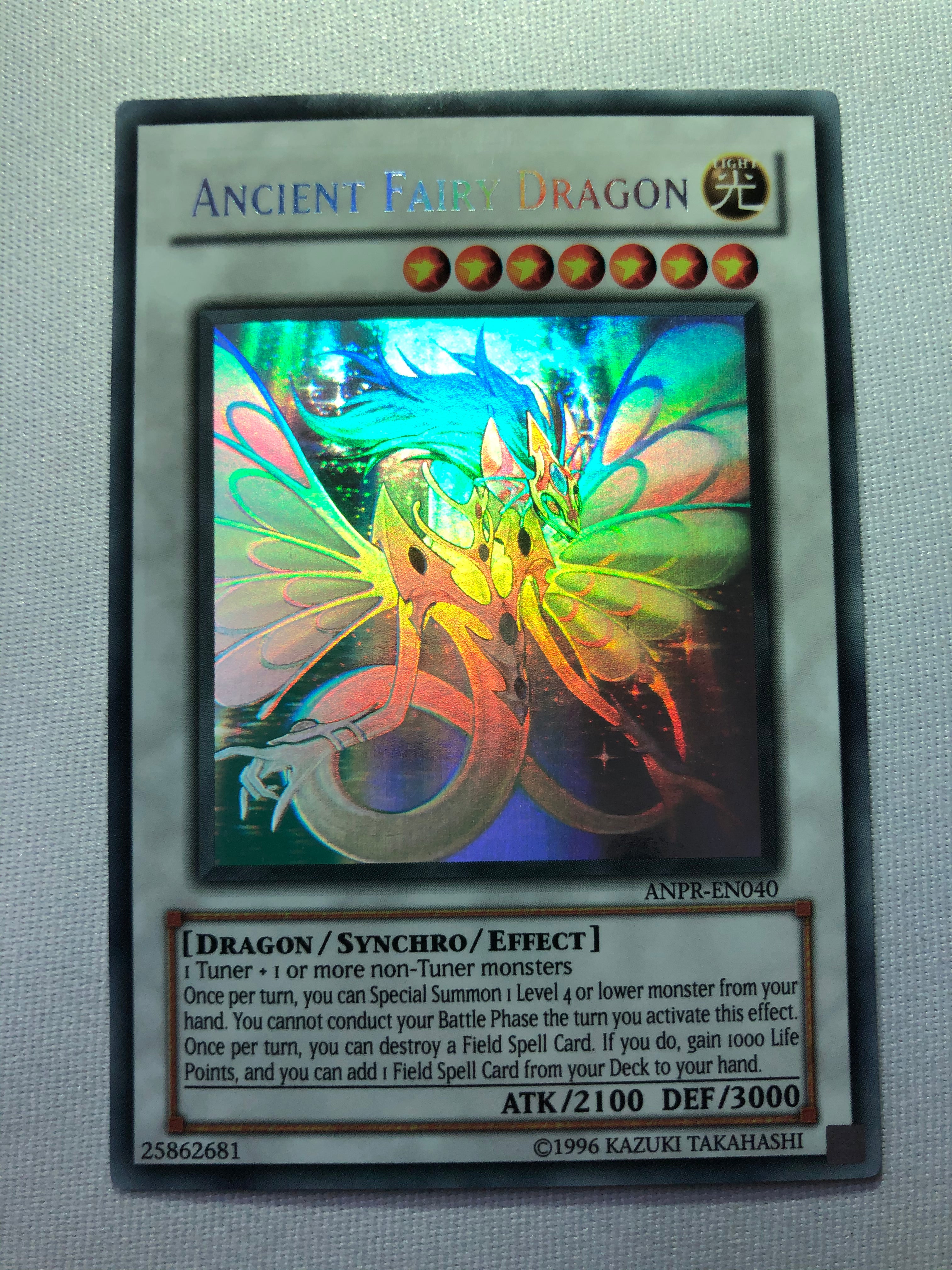 Yugioh Ancient Fairy Dragon ANPR-EN040 Ghost Rare Unlimited Edition Ne Yugioh Ancient Fairy Dragon ANPR-EN040 Ghost Rare Unlimited Edition Ne