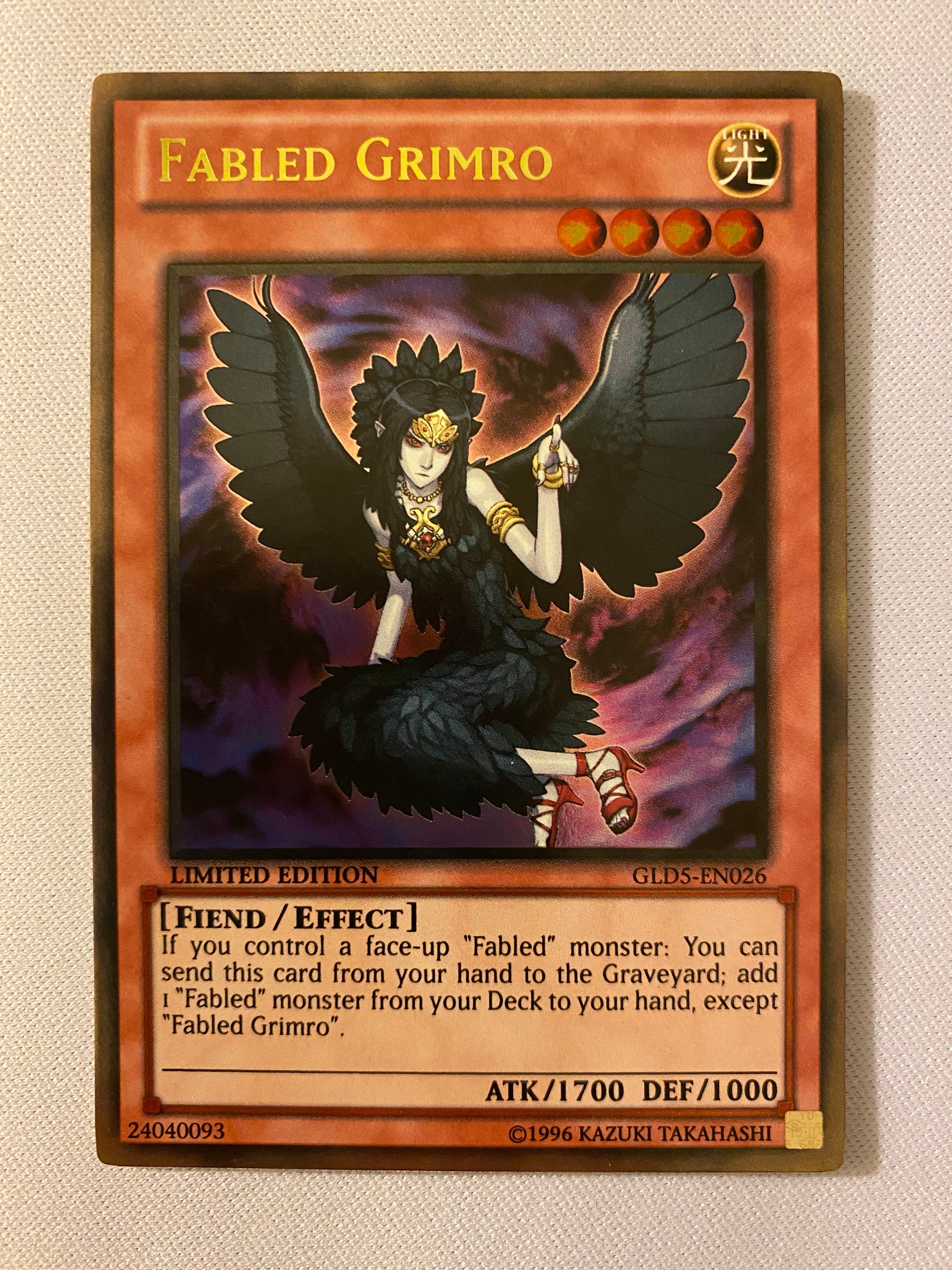 Yugioh Fabled Grimro GLD5-EN026 Gold Rare Limited Edition Near Mint