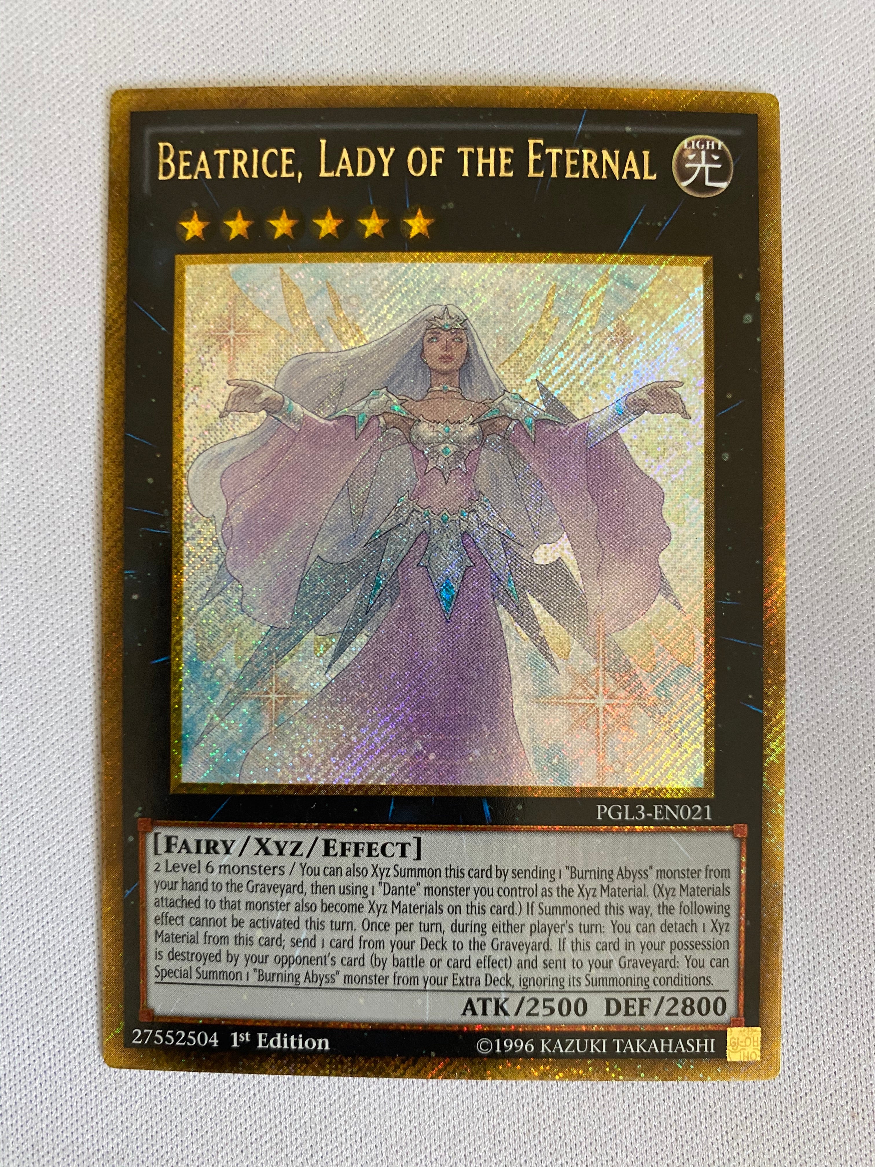 Yugioh Beatrice, Lady of the Eternal PGL3-EN021 Gold Secret Rare 1st E
