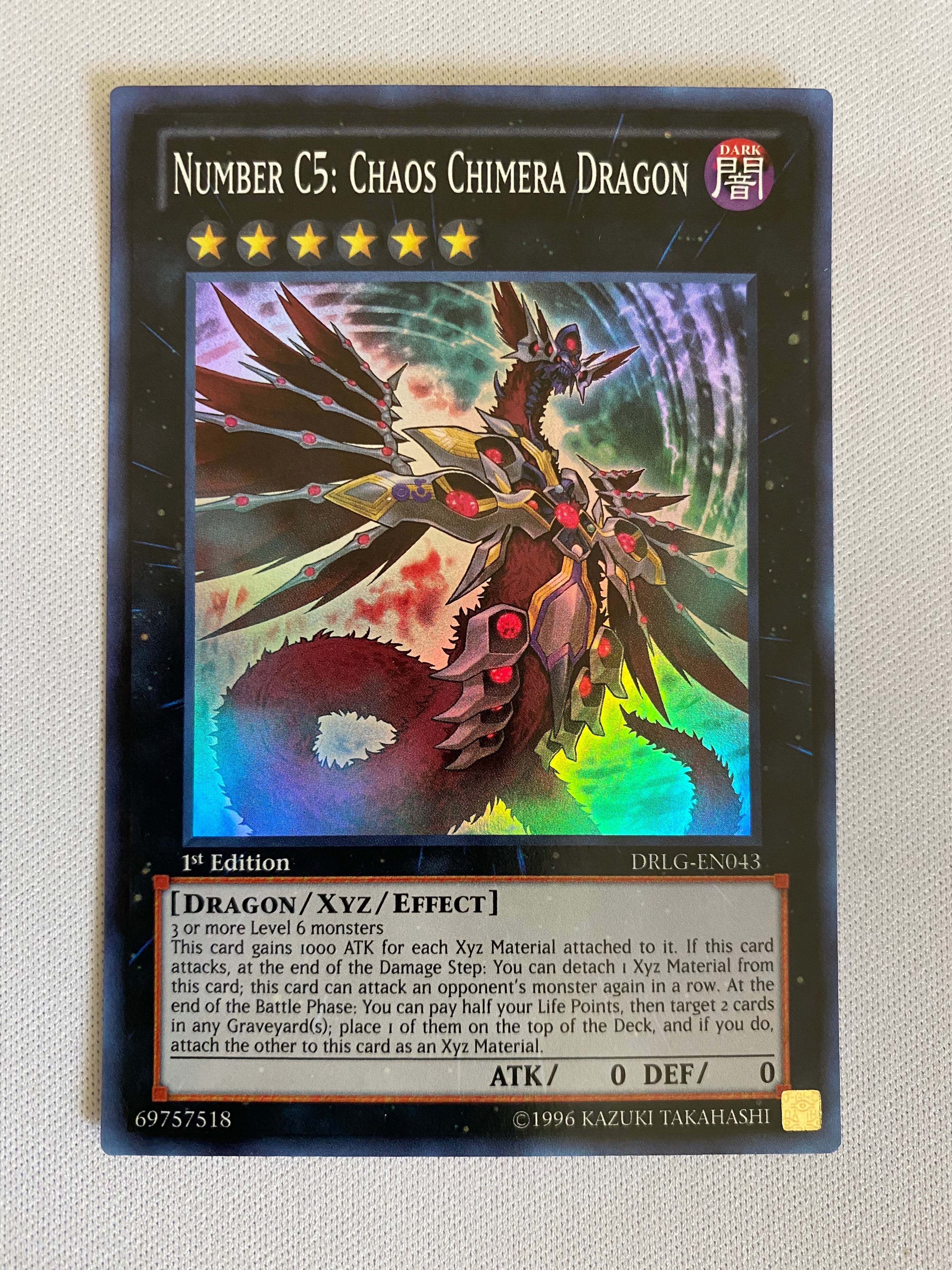 Yugioh Number C5: Chaos Chimera Dragon DRLG-EN043 Super Rare 1st Editi Yugioh Number C5: Chaos Chimera Dragon DRLG-EN043 Super Rare 1st Editi