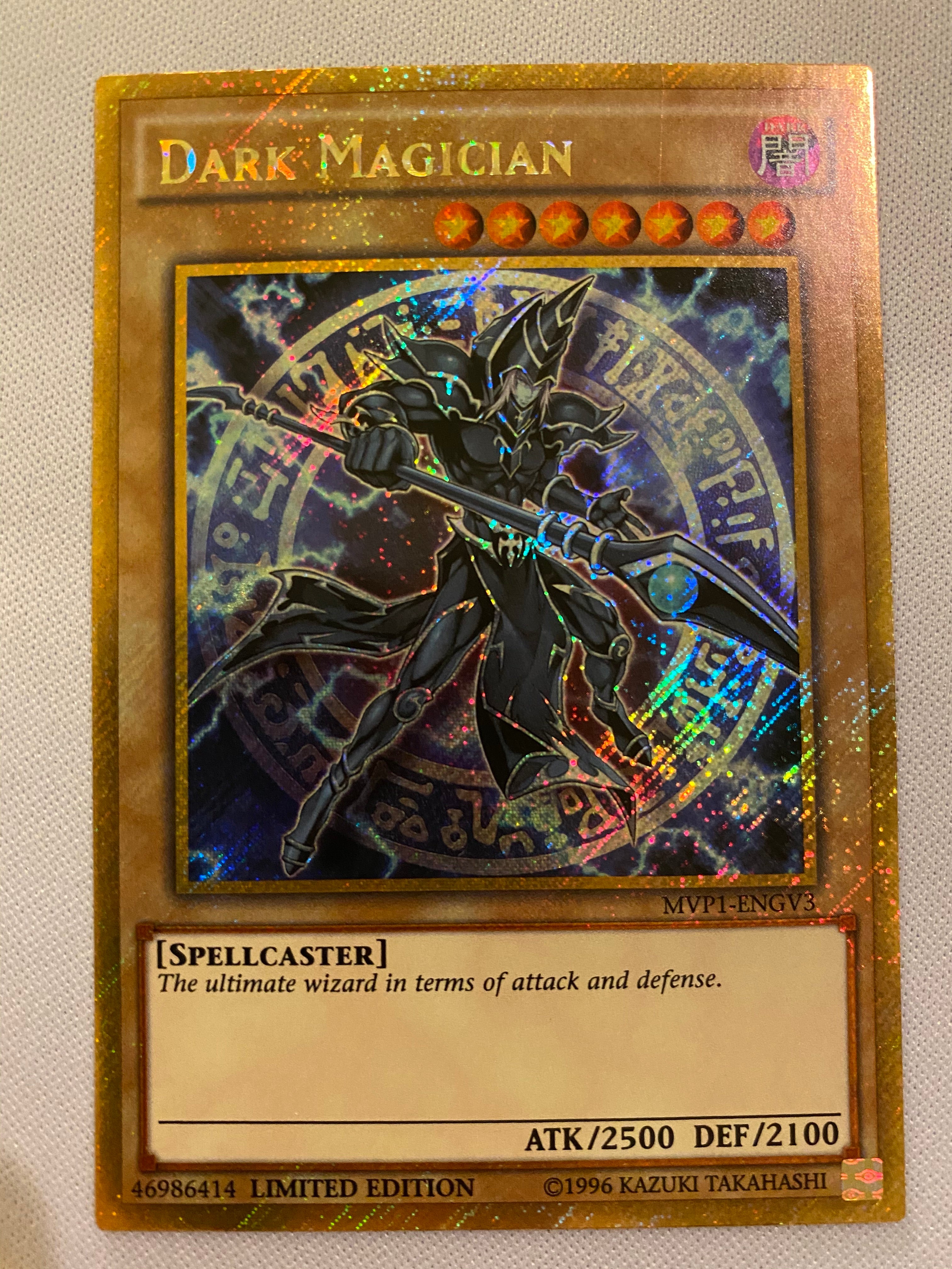 Yugioh Dark Magician MVP1-ENGV3 Gold Secret Rare Limited Edition Near Mint Yugioh Dark Magician MVP1-ENGV3 Gold Secret Rare Limited Edition Near Mint