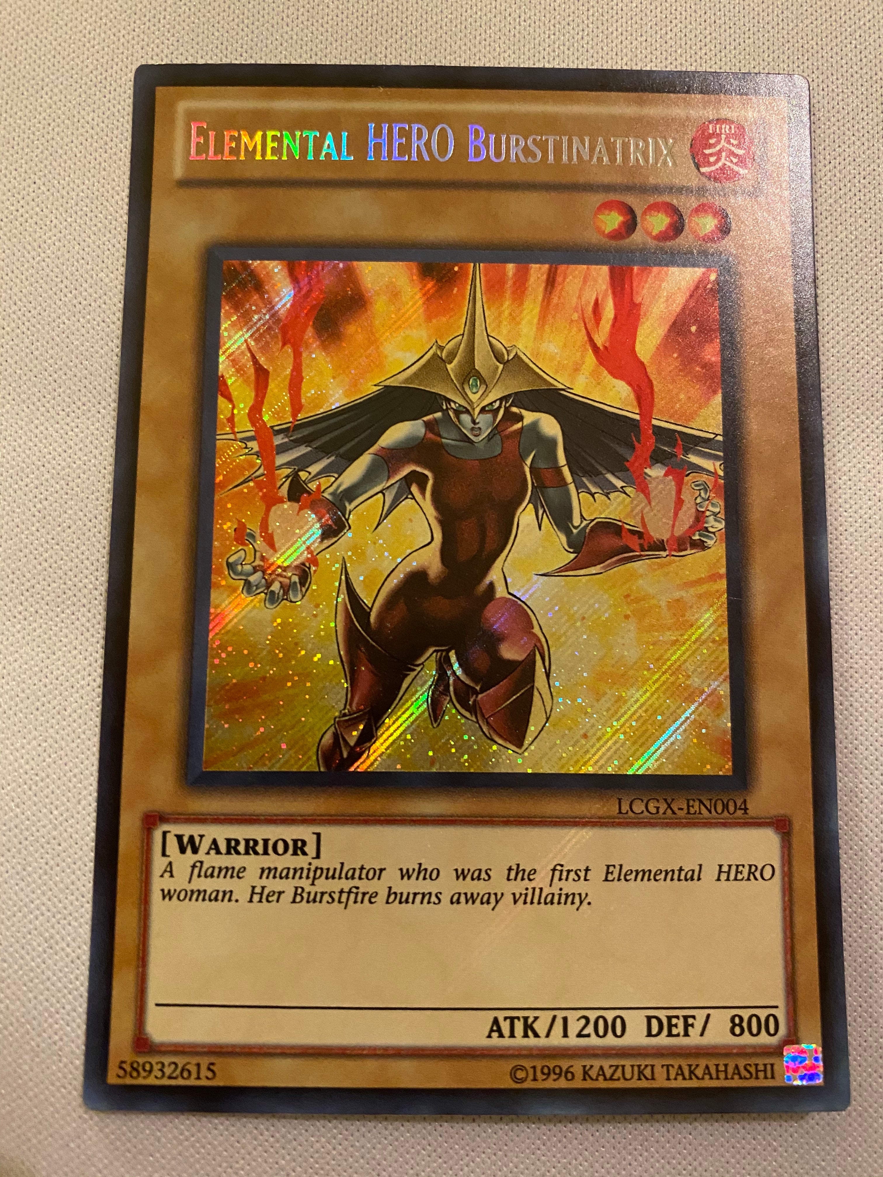 Yugioh Elemental HERO Burstinatrix LCGX-EN004 Secret Rare Near Mint