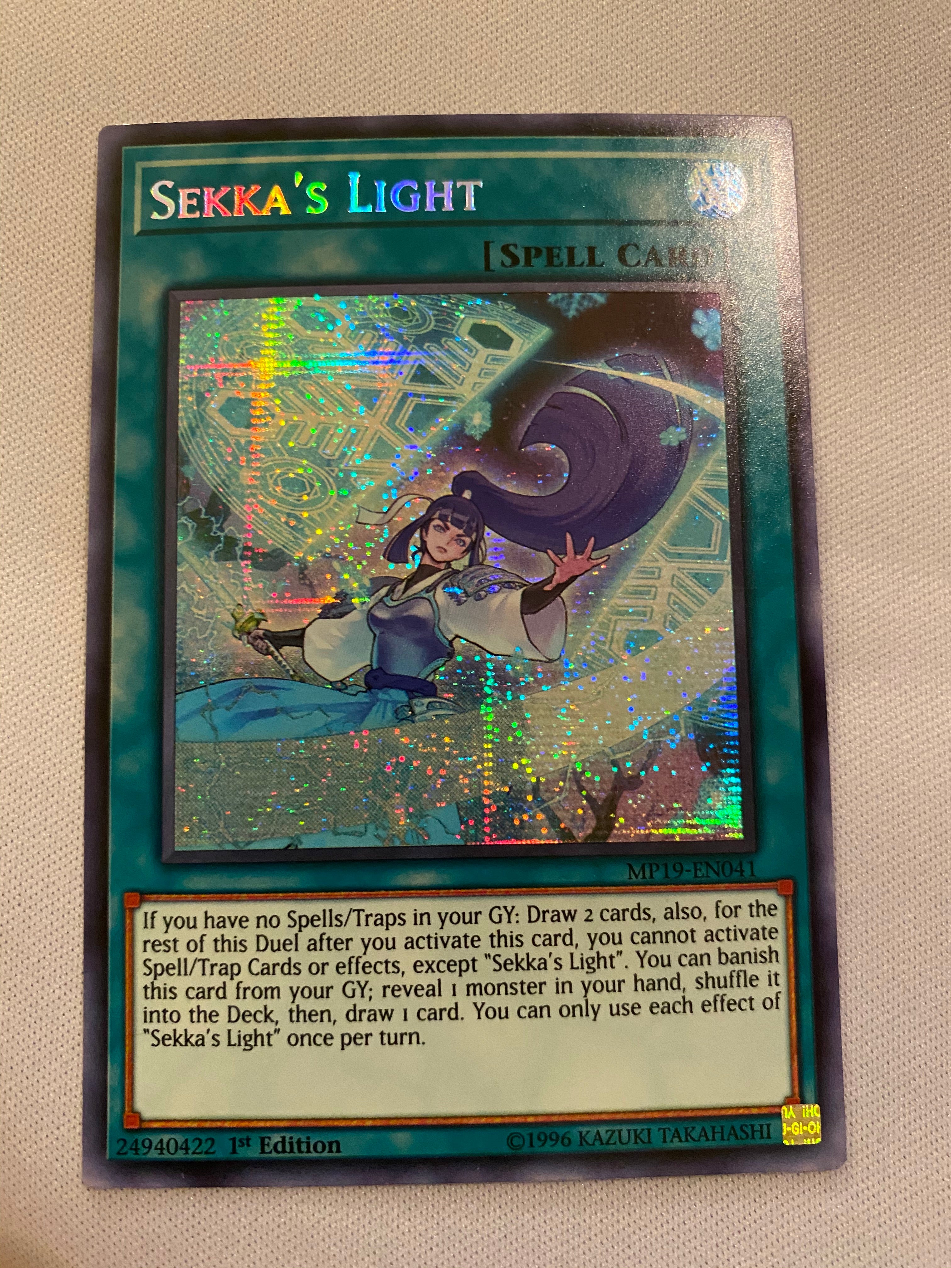 yugioh light draw cards Yugioh Sekka's Light MP19-EN041 1st Edition Prismatic Secret Rare Near