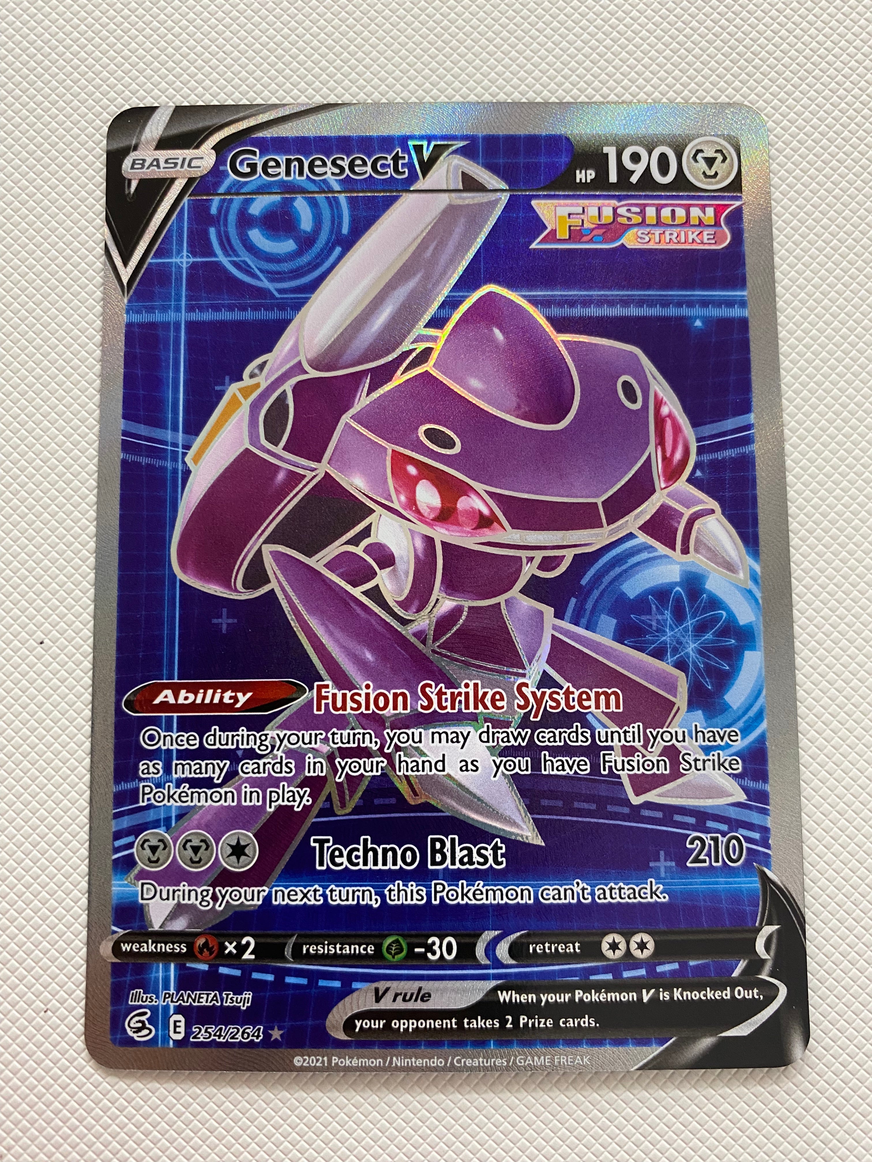 Genesect V 254/264 Fusion Strike Full Art Pokemon Card Near Mint
