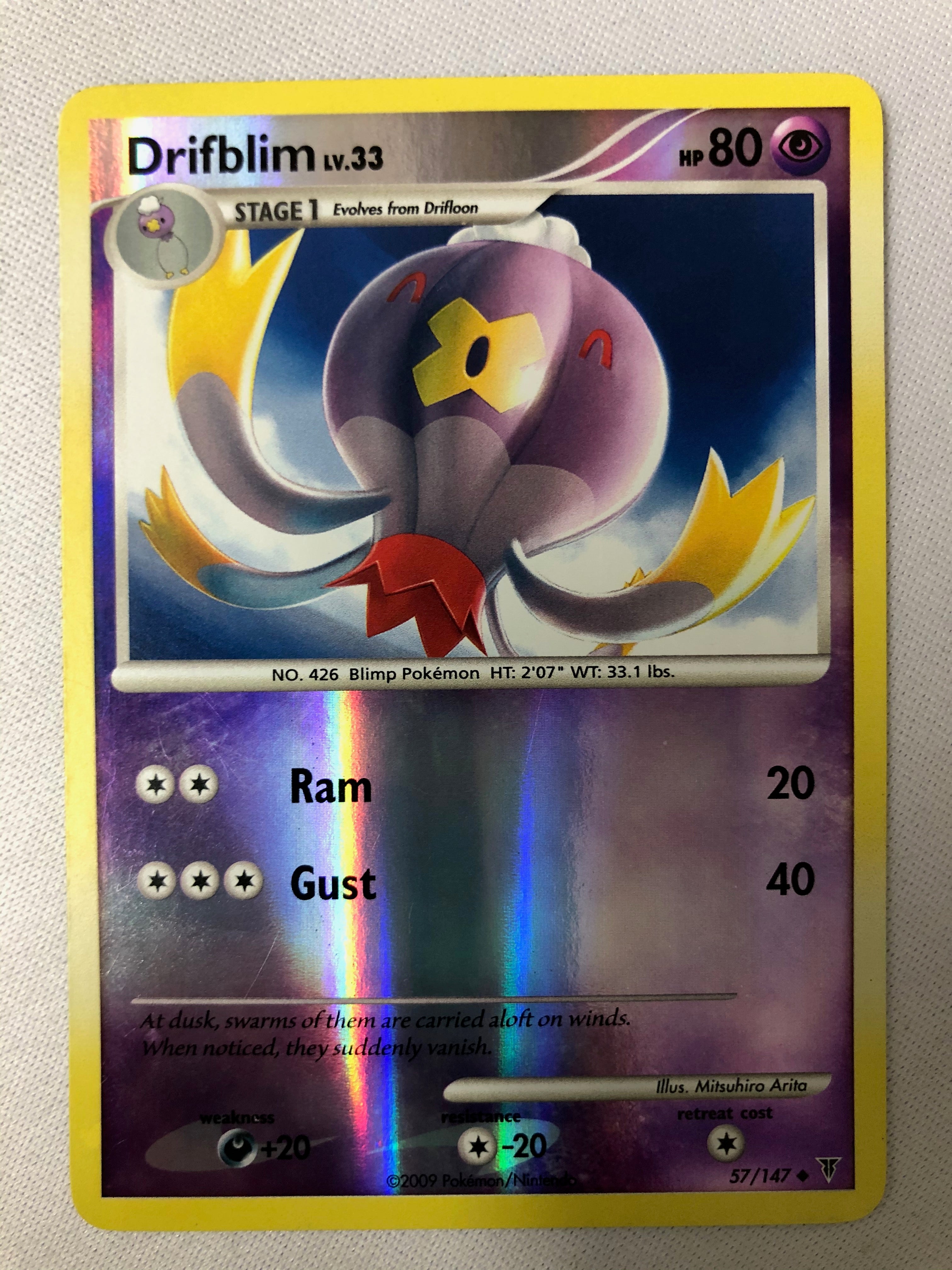 Drifblim LV.33 57/147 Supreme Victors Uncommon Reverse Holo Pokemon Ca Drifblim LV.33 57/147 Supreme Victors Uncommon Reverse Holo Pokemon Ca