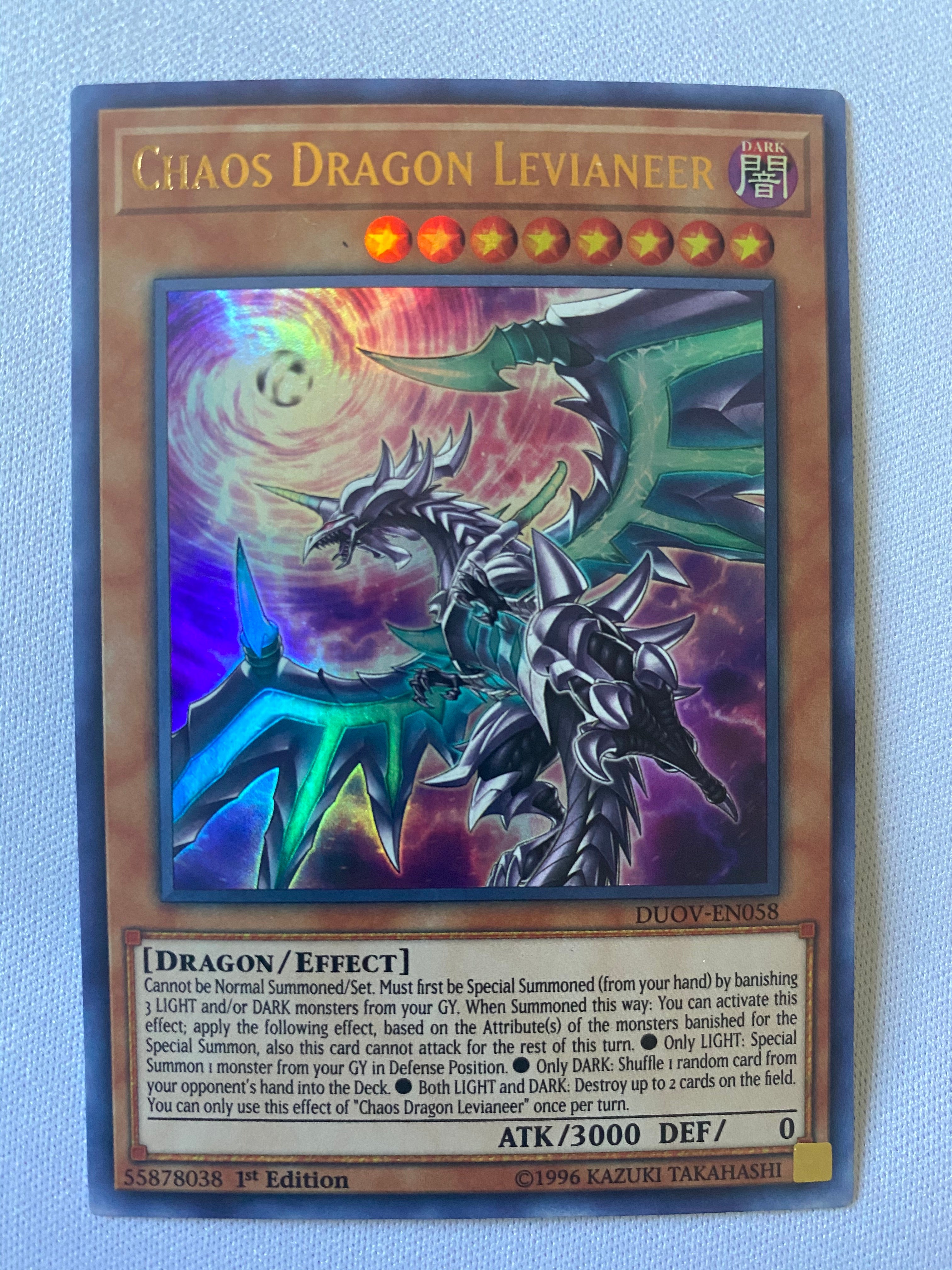 Yugioh Chaos Dragon Levianeer DUOV-EN058 Ultra Rare 1st Edition NM Yugioh Chaos Dragon Levianeer DUOV-EN058 Ultra Rare 1st Edition NM