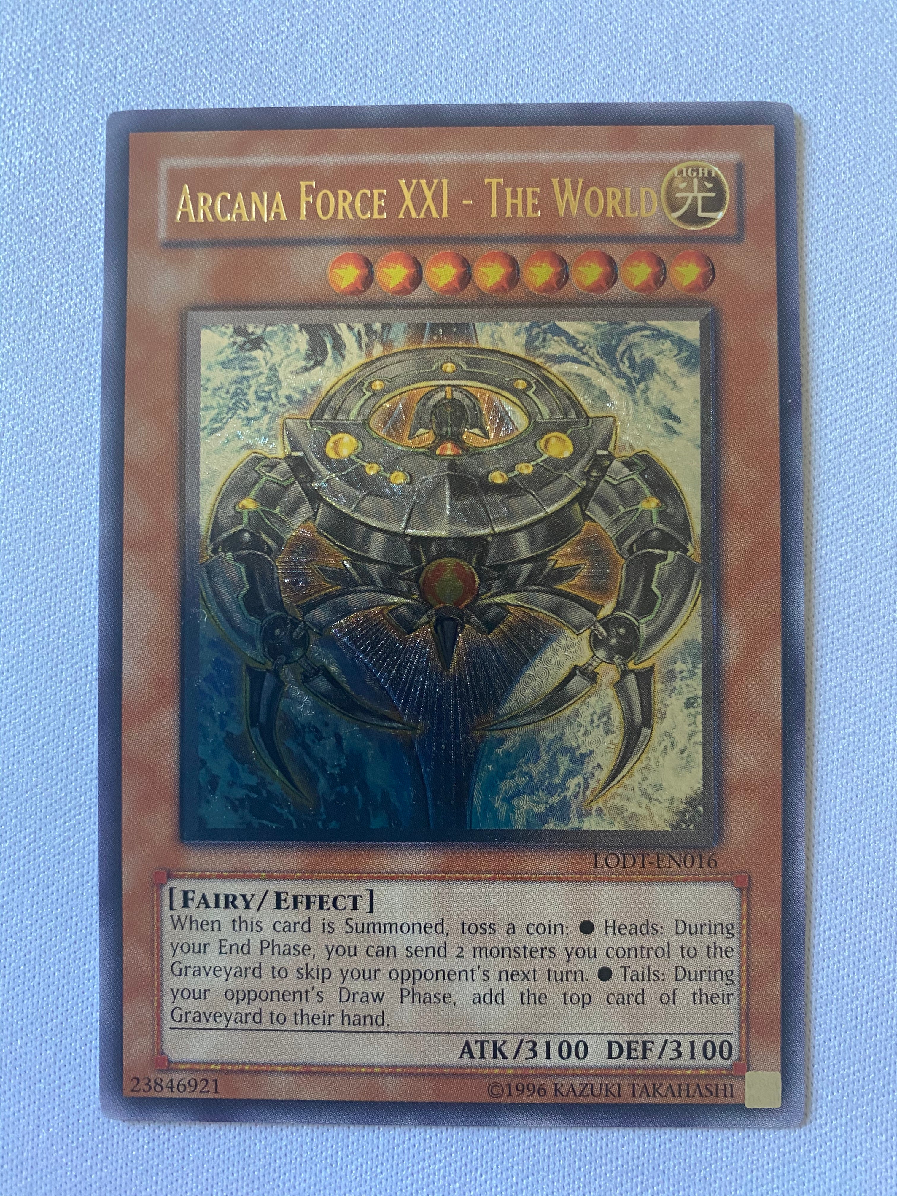Yugioh Arcana Force XXI - The World LODT-EN016 Ultimate Rare Near Mint Yugioh Arcana Force XXI - The World LODT-EN016 Ultimate Rare Near Mint