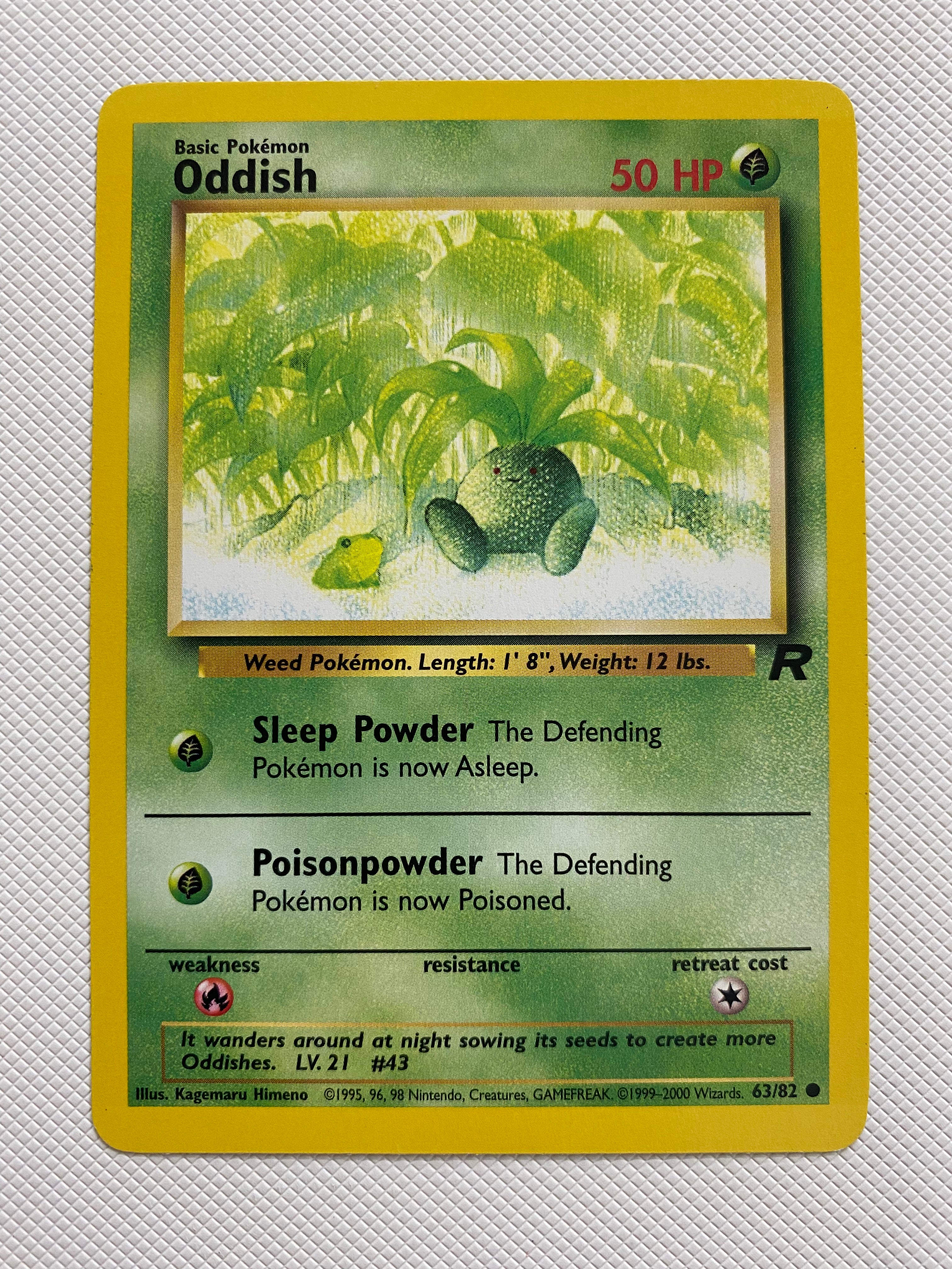 1995 oddish pokemon card Oddish 63/82 Team Rocket Unlimited Common Pokemon Card Naer Mint