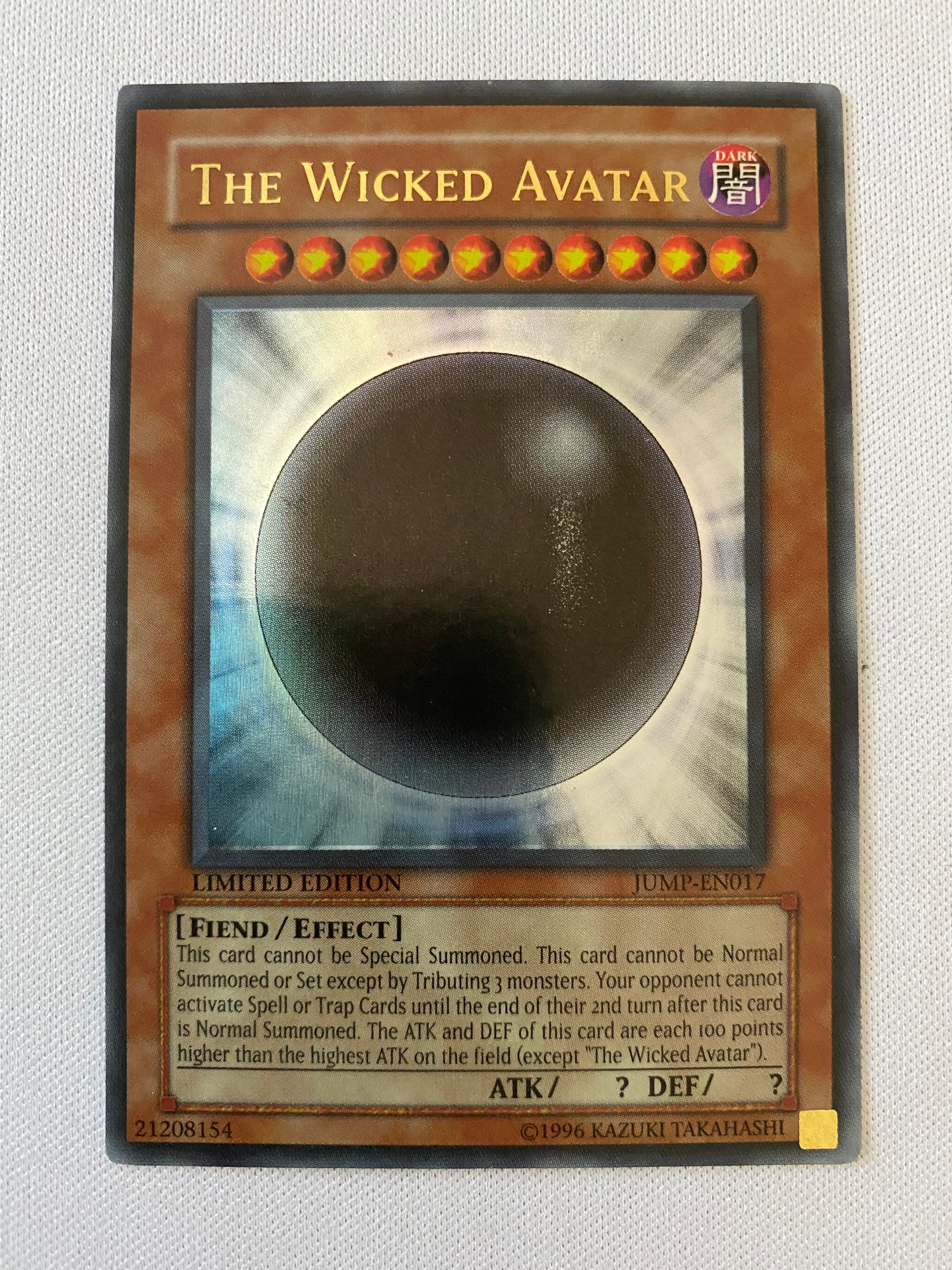 the wicked avatar yugioh card Yugioh The Wicked Avatar JUMP-EN017 Limited Edition Ultra Rare Near Mi